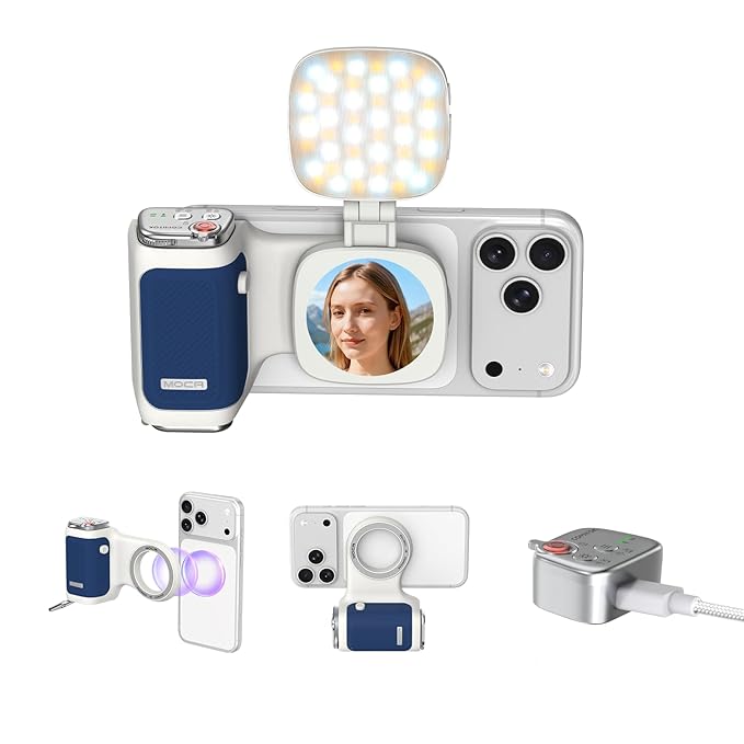 MagSafe Camera Grip for iPhone – Bluetooth Remote Shutter, Camera Handle, Ring Light | All iPhone Models