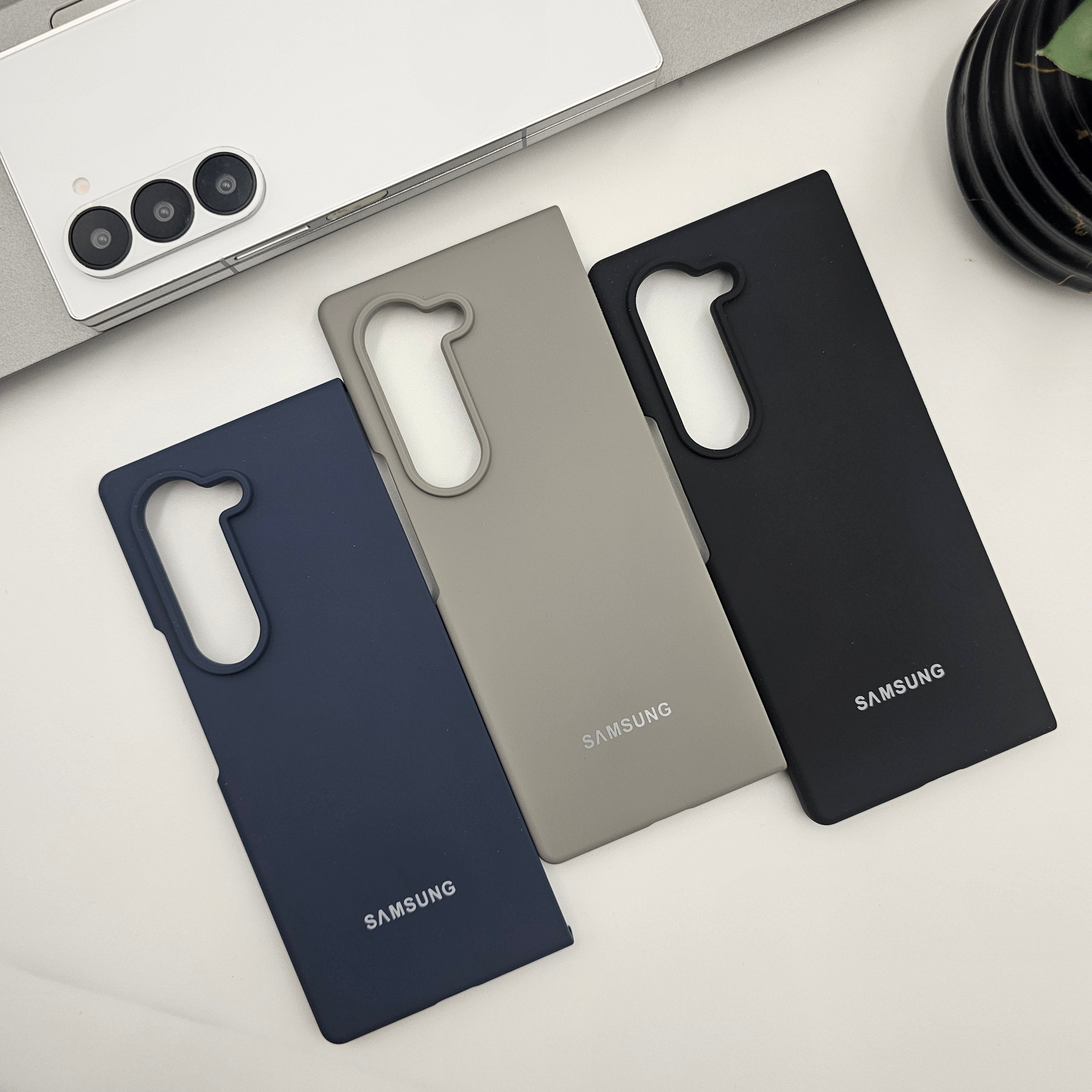 Silicone Case with Silk Feel for Samsung Galaxy Z Fold 5 | Velvet Inner Lining