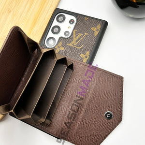 Samsung Galaxy S24 Ultra Luxury Brown Wallet Case Cover