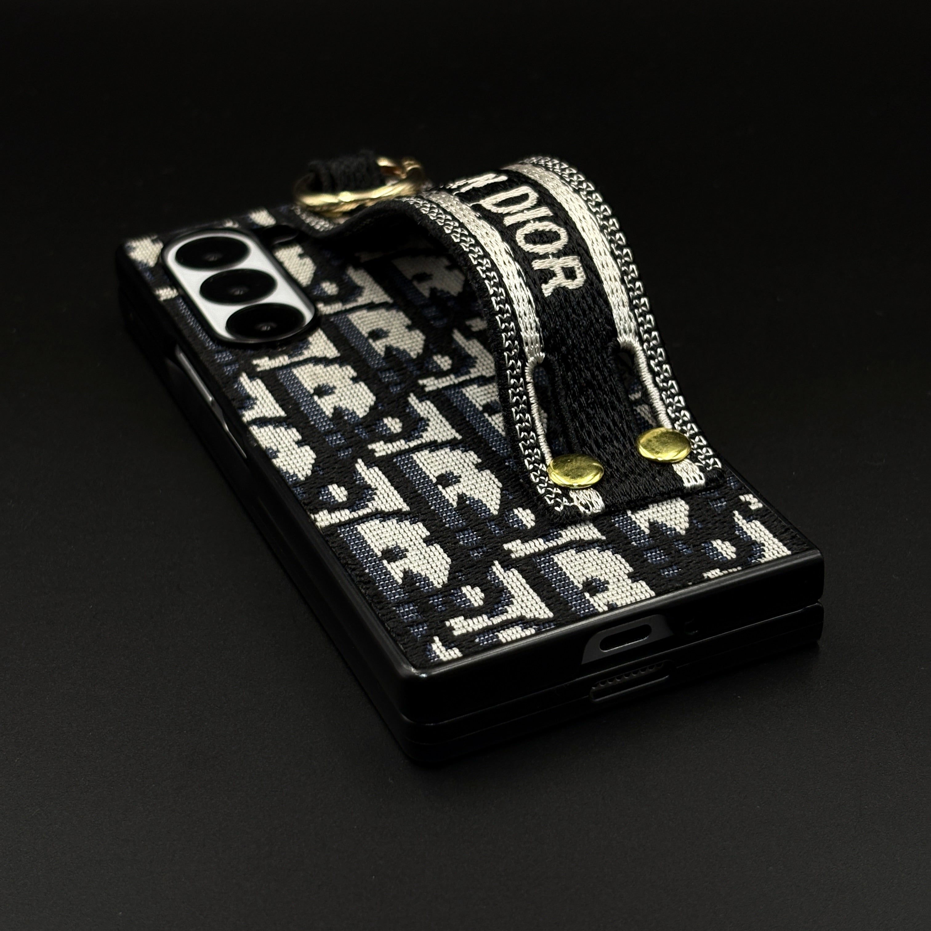 Luxury Embroidered Belt Strap Case for Samsung Galaxy Z Fold 7 | Premium Designer Style Protection