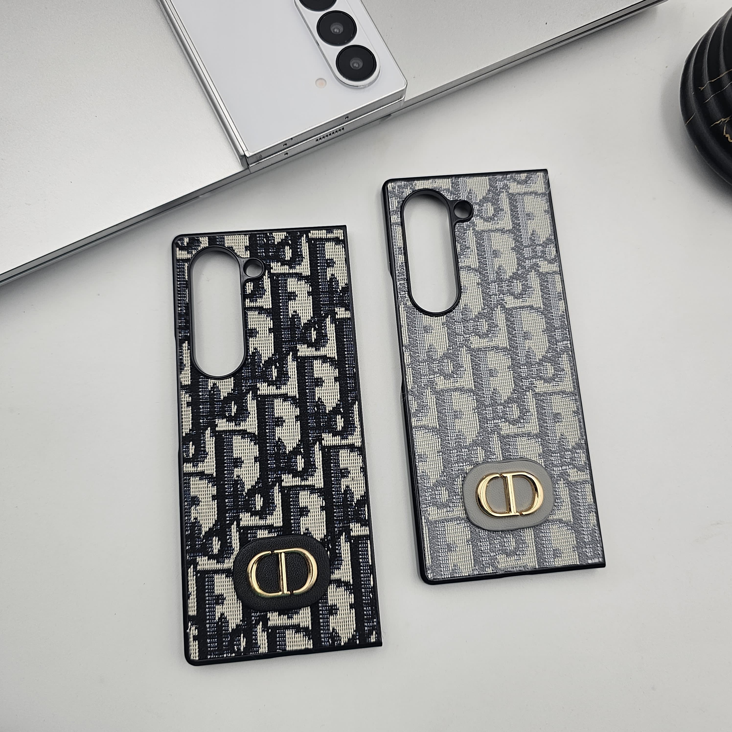 Embroidered Designer Fabric CD Case for Samsung Galaxy Z Fold 5 | Sophisticated Slim Cover