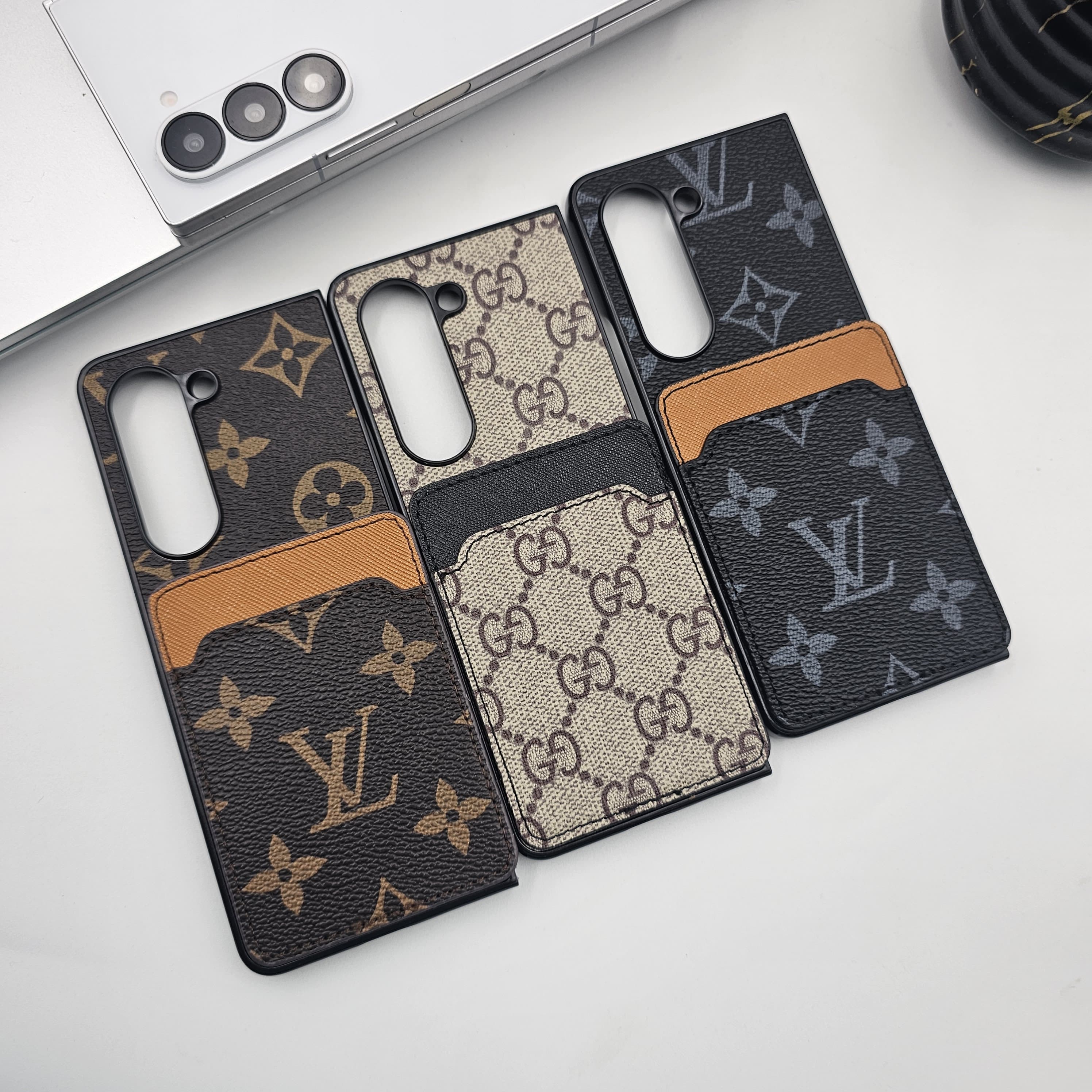 Samsung Galaxy Z Fold 7 Luxury PU Leather Card Holder Case