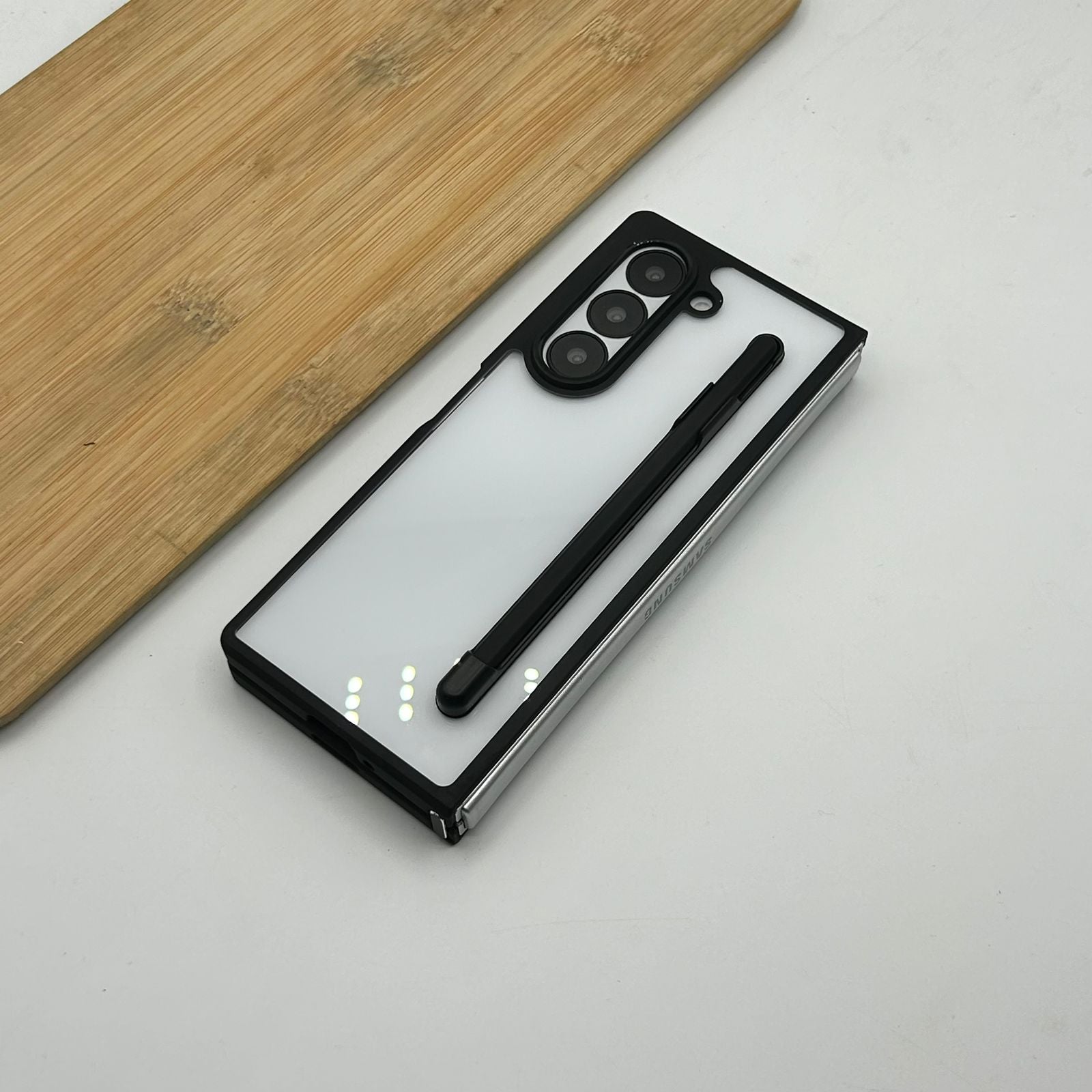 Slim Clear White Case for Samsung Galaxy Z Fold 7 with Pen | Minimalist Hybrid |Shockproof Edges