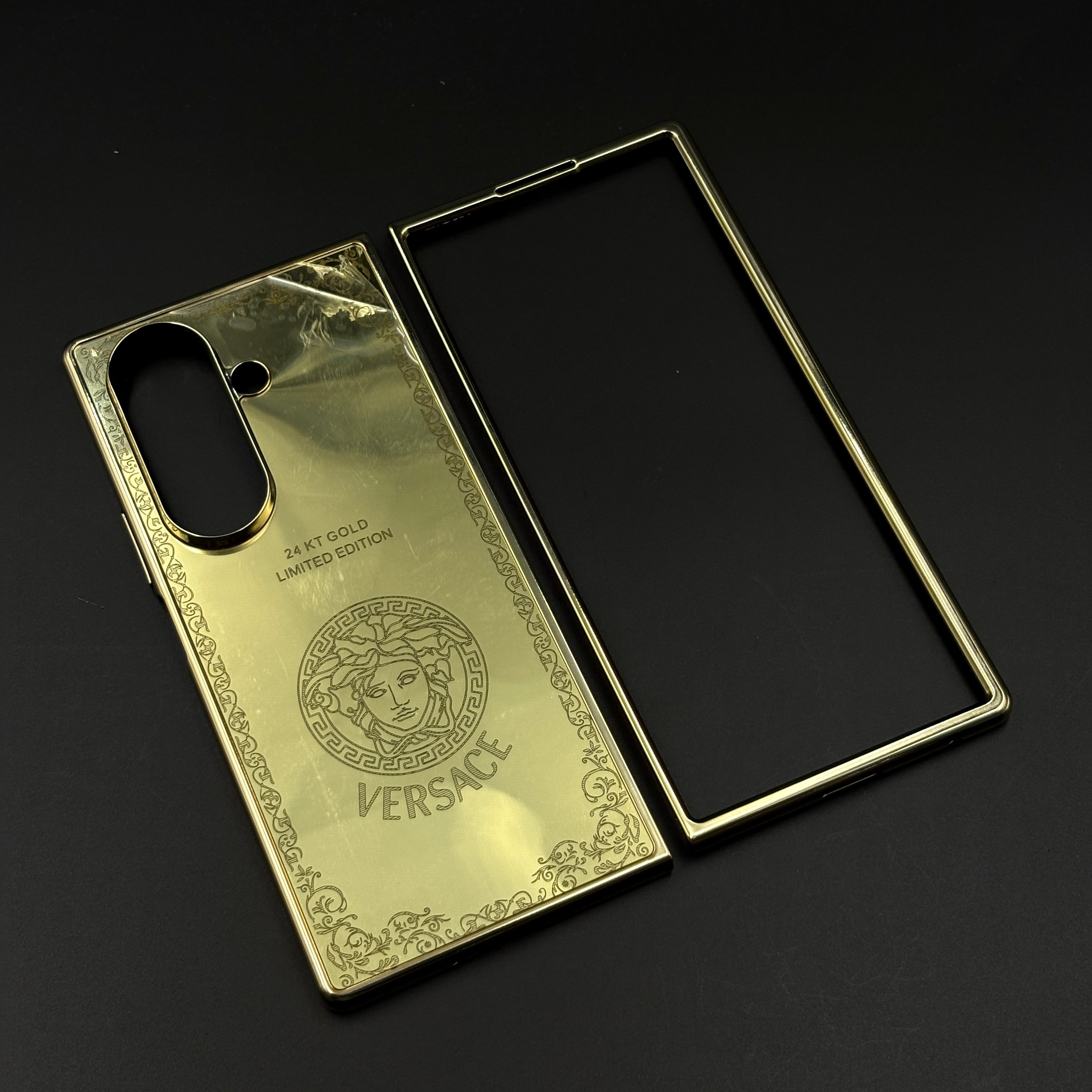 Handcrafted 24K Gold Plated VS Logo Case for Samsung Galaxy Z Fold 6 | Luxury Limited Edition Cover