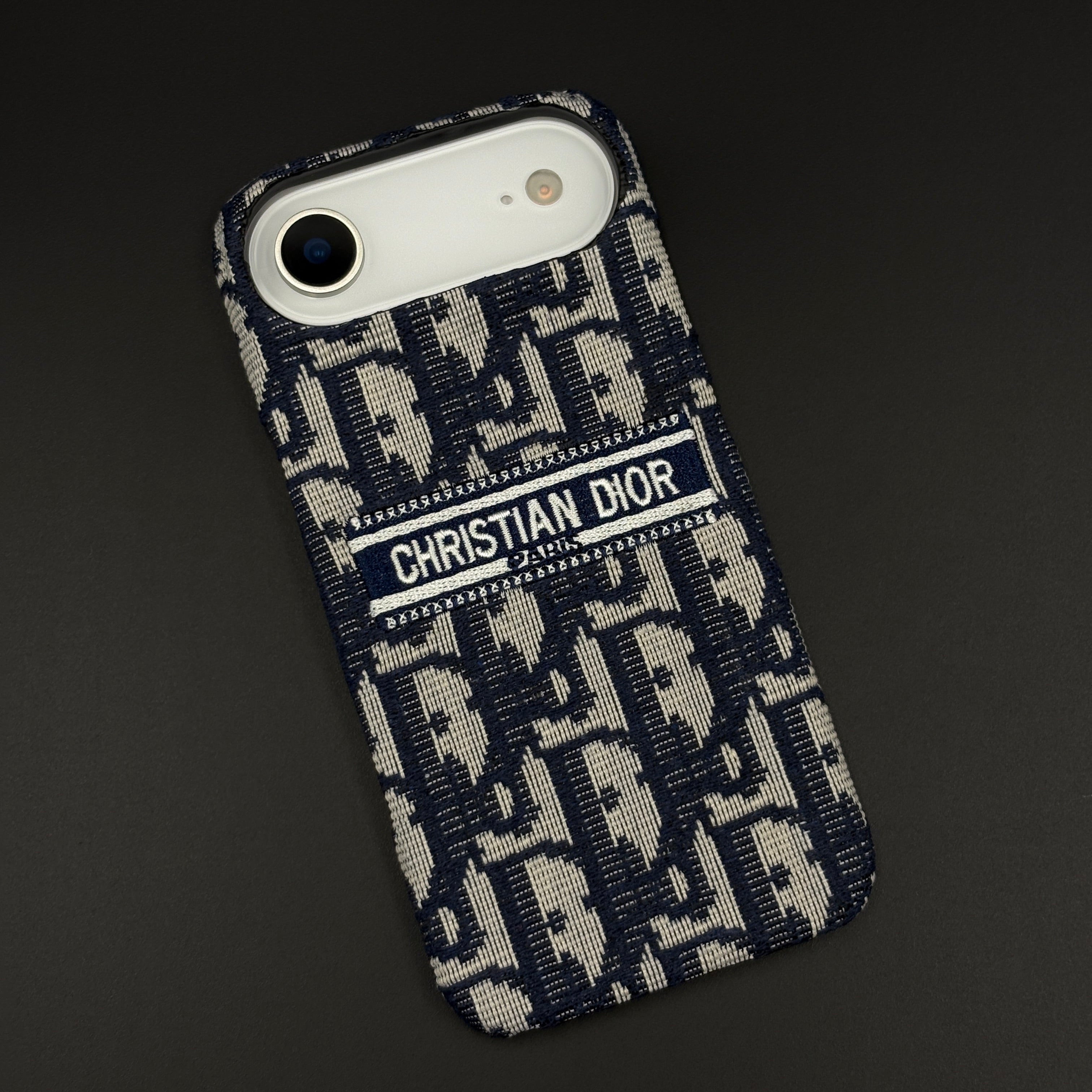 Embroidered Designer Fabric CD Case for iPhone 17 Air | Sophisticated Slim Cover