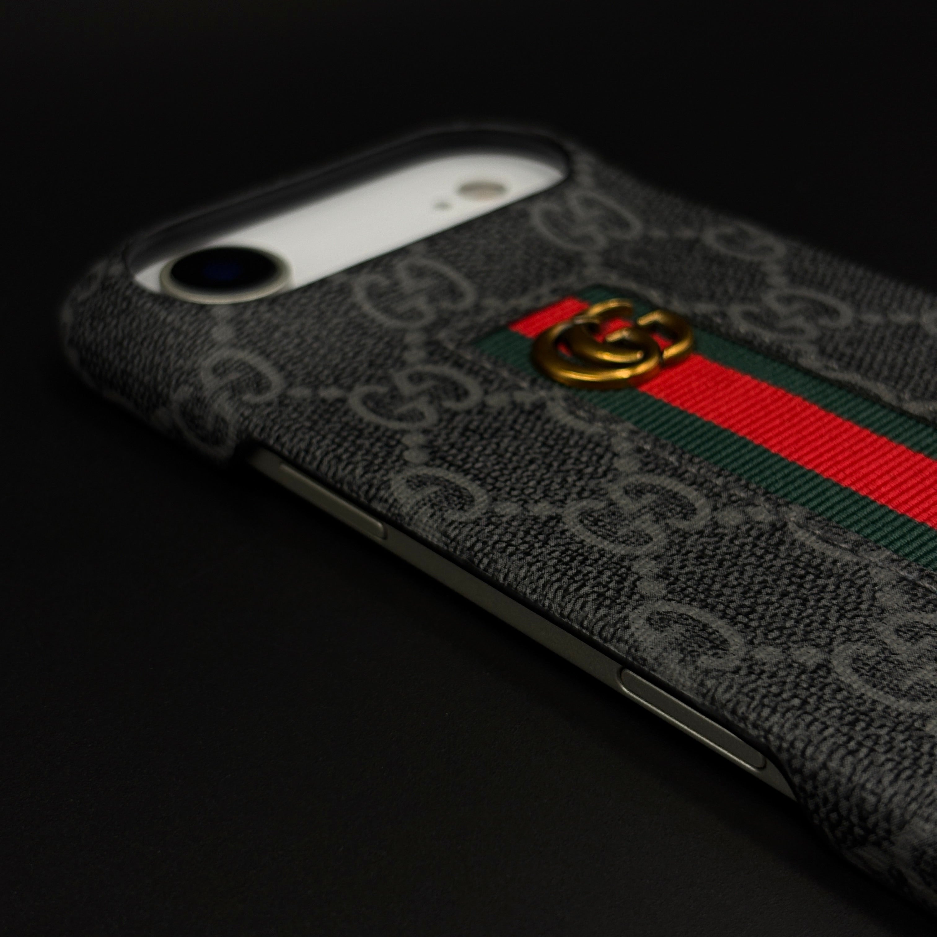 GG Embossed Stripe Black Case for iPhone 17 Air | Classic Monogram Premium Designer Cover