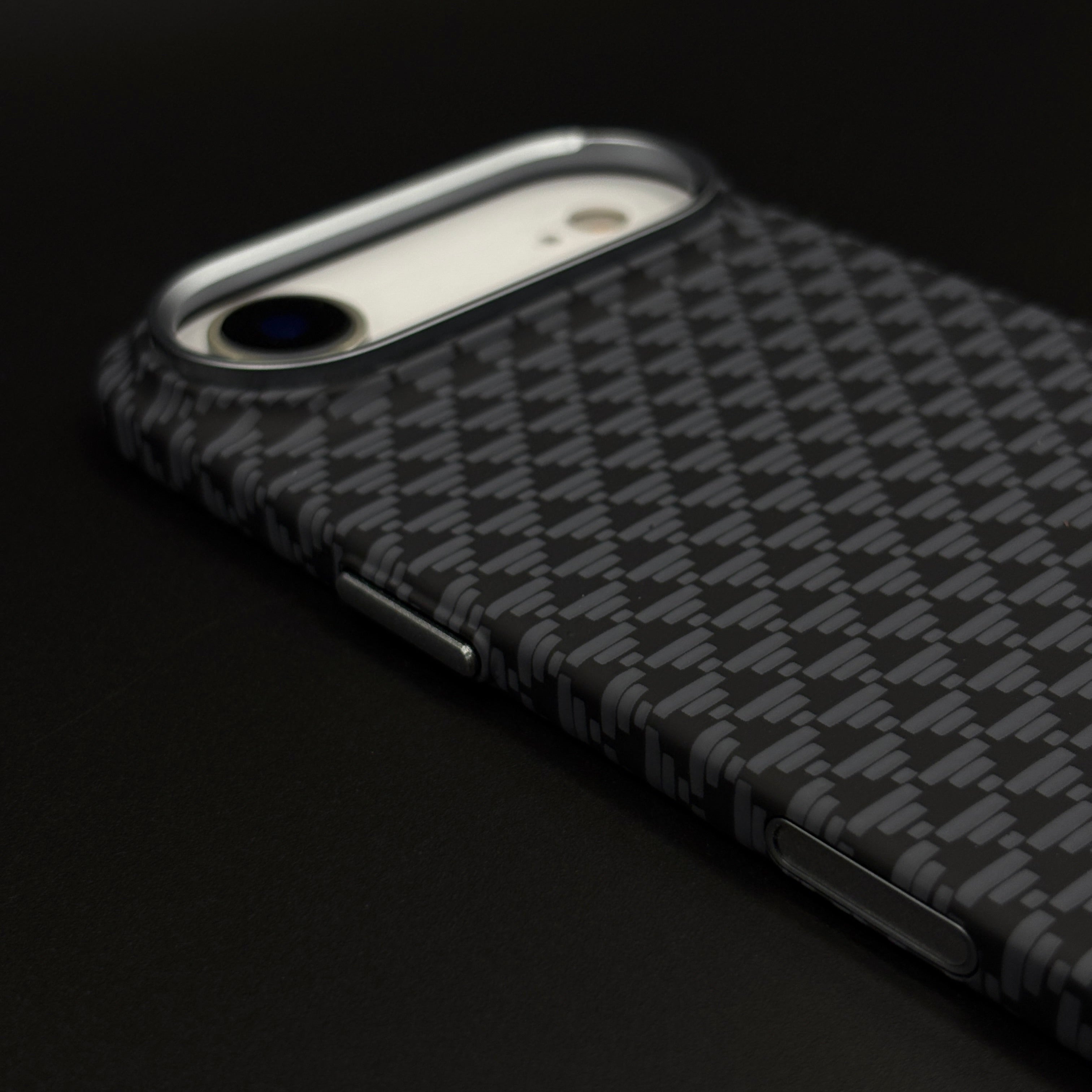 Black Geometric Slim Mobile Case Cover for iPhone 17 Air | Rare Aramid Texture Finish | Real Carbon Fibre Feel | Hidden MagSafe