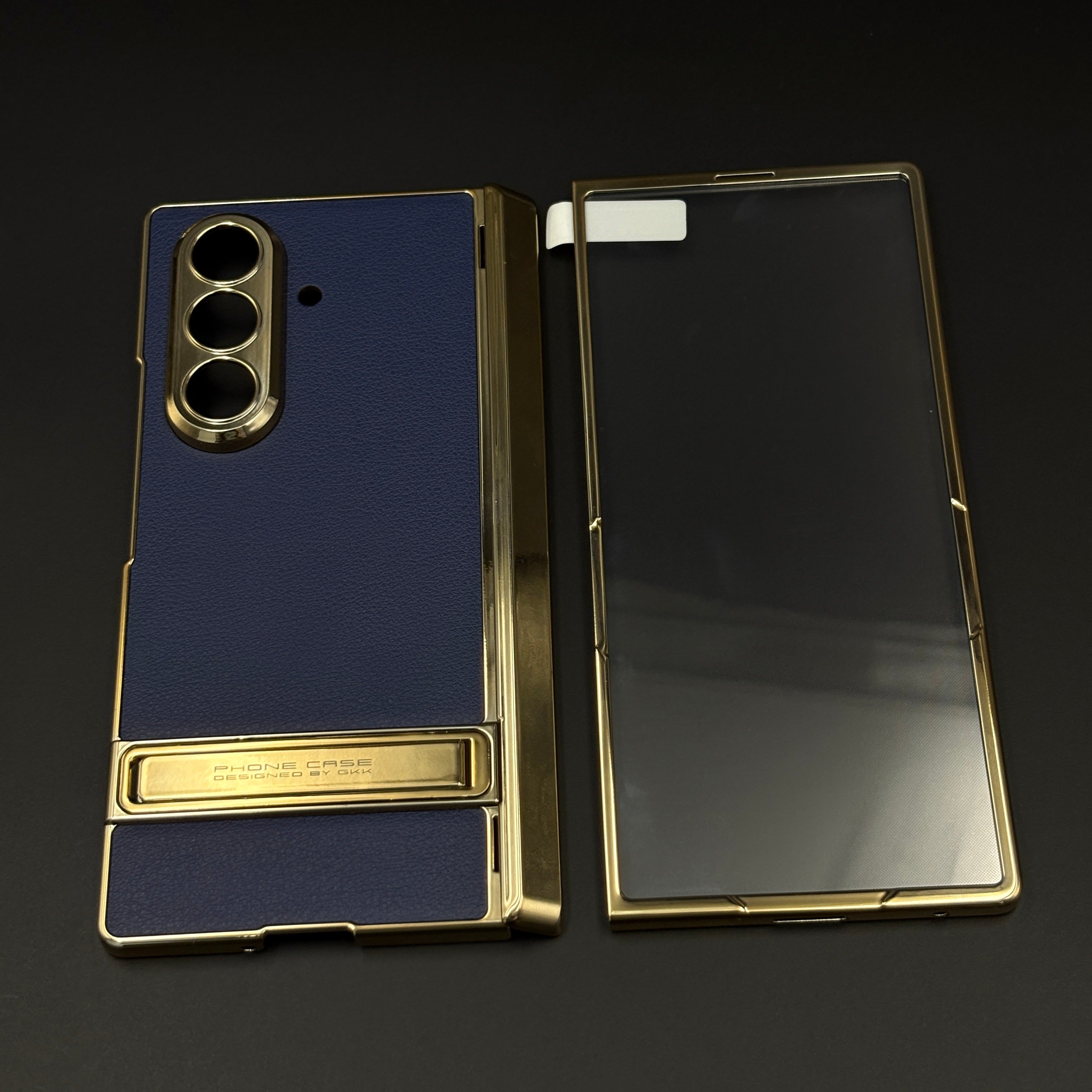 Luxury Chrome Frame Kickstand Case for Samsung Galaxy Z Fold 7 | Premium Hinge Protection