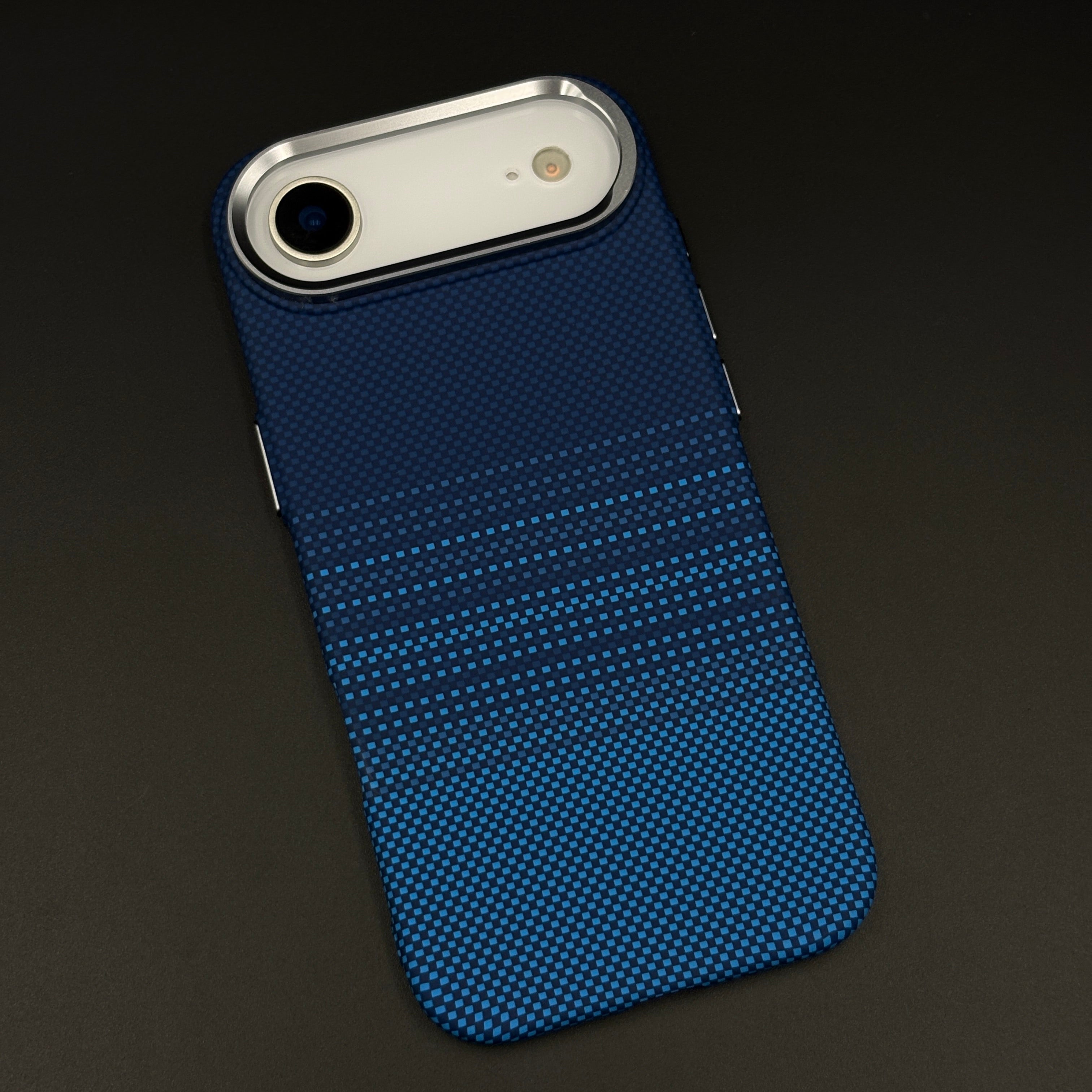 Midnight Blue Stripe Case Slim Mobile Case Cover for iPhone 17 Air | Rare Aramid Texture Finish | Real Carbon Fibre Feel | Hidden MagSafe