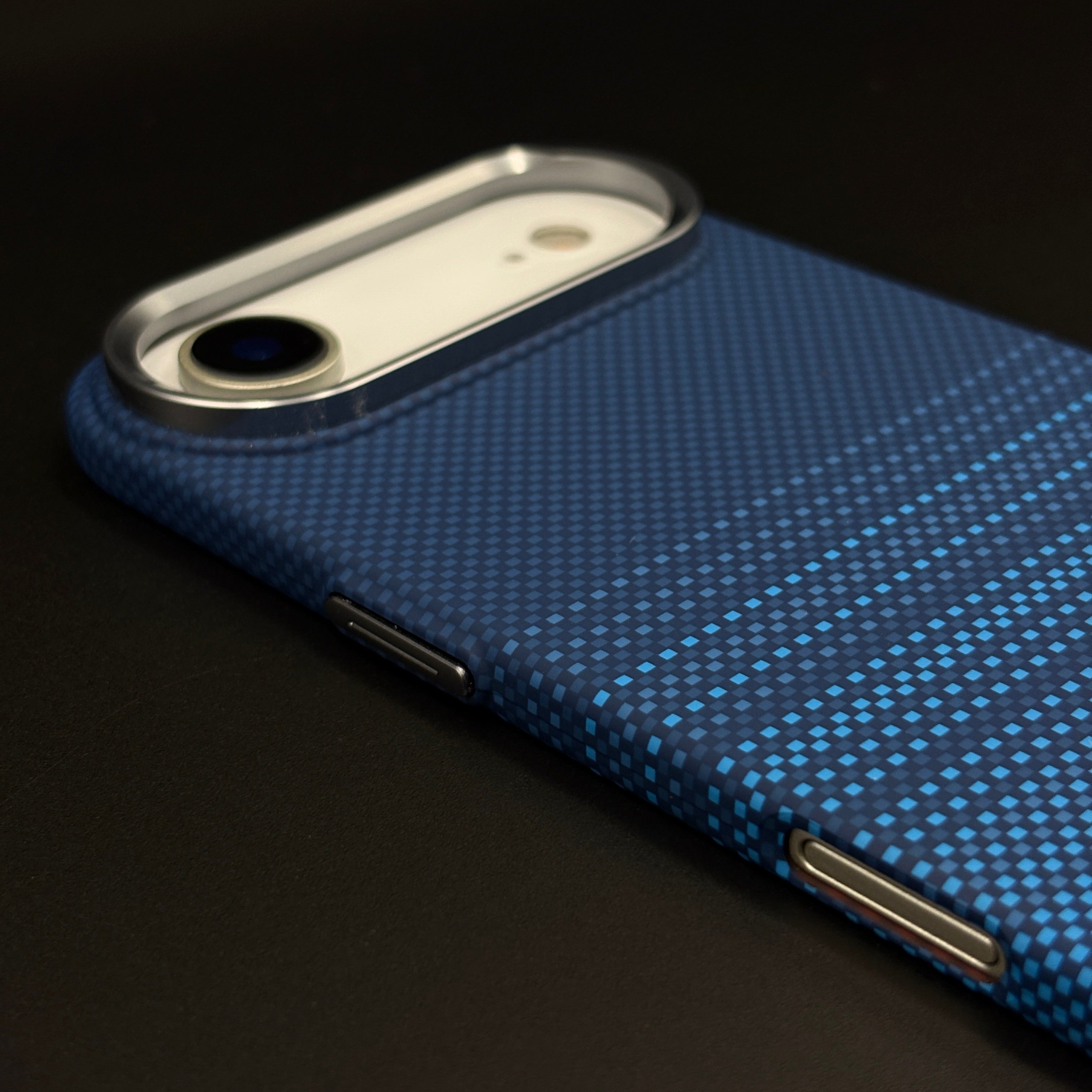 Midnight Blue Stripe Case Slim Mobile Case Cover for iPhone 17 Air | Rare Aramid Texture Finish | Real Carbon Fibre Feel | Hidden MagSafe