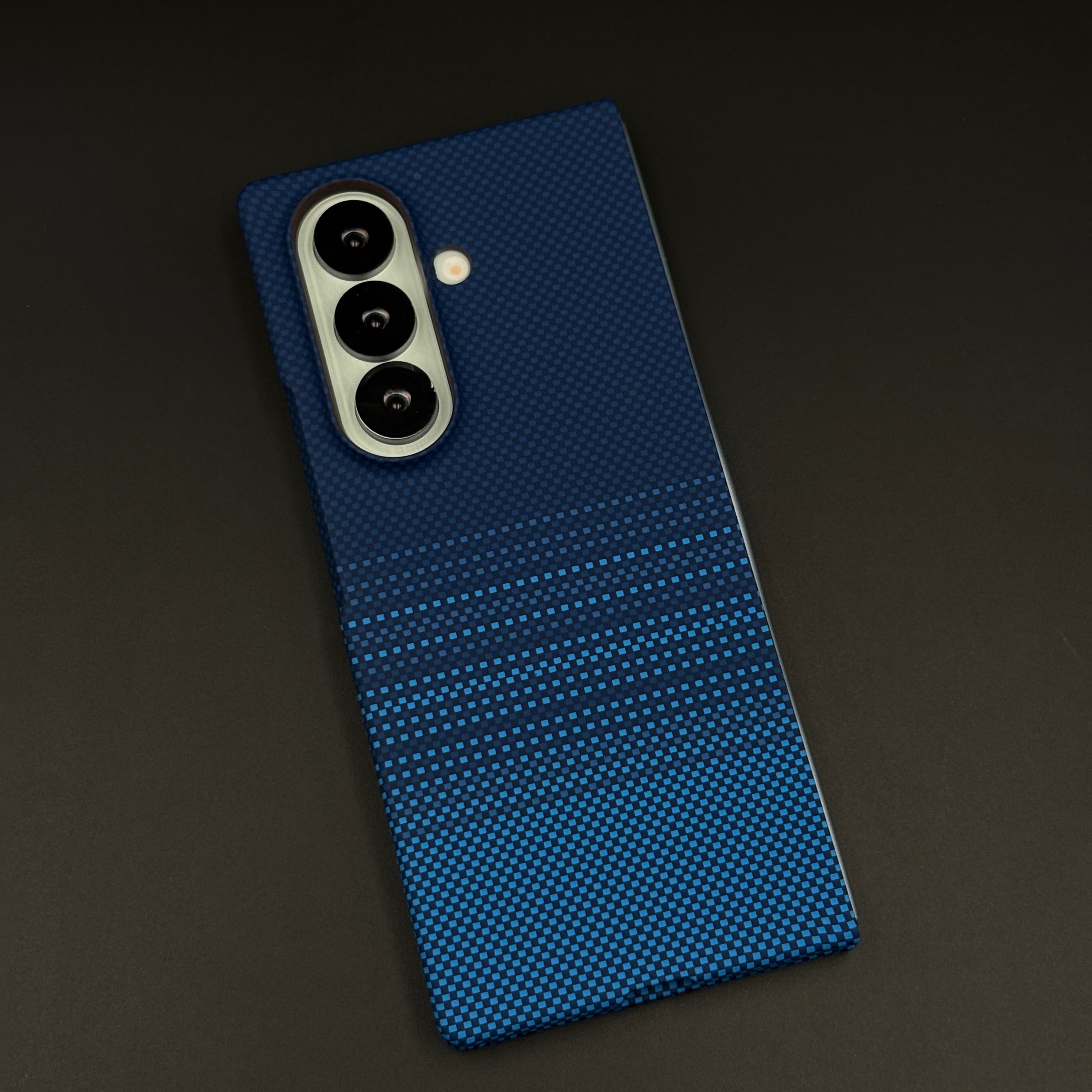 Aramid Texture Case Midnight Blue Stripe for Samsung Galaxy Z Fold 7 Carbon Fibre Feel | Hidden MagSafe | Ultra Slim Fit