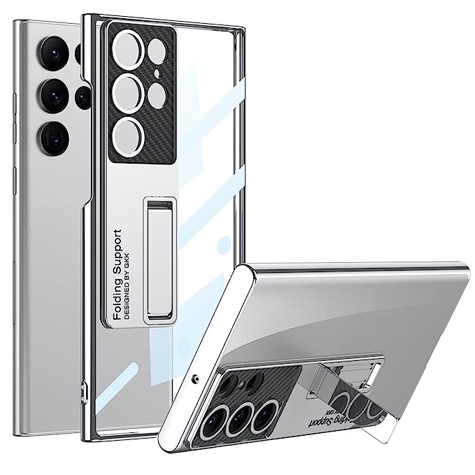 Samsung Galaxy S24 Transparent Slim Case Cover With Kickstand (Fits only Samsung Galaxy S24)