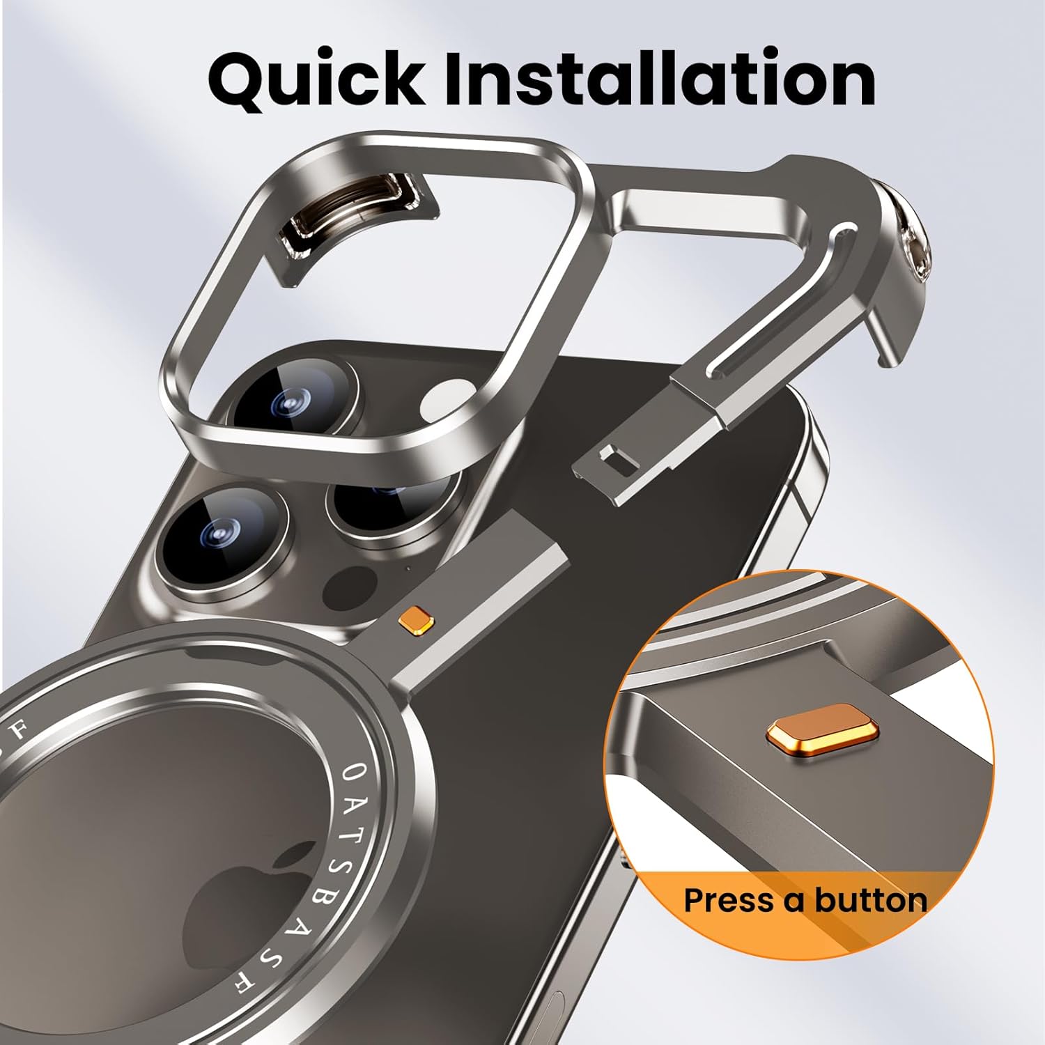 Z-Shape Aluminum Metal Rotating Stand Case for iPhone 15 Series | MagSafe Compatible | Industrial Luxe Design