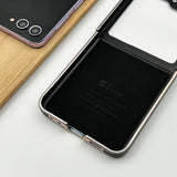 Samsung Galaxy Z Flip 5 PU Leather Chrome Plated Side Case Cover