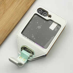Samsung Galaxy Z Flip 5 Stitched Leather With Screen Protector Case Cover