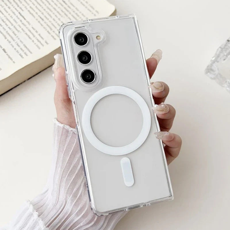 Slim Transparent Case with MagSafe Ring for Samsung Galaxy Z Fold 7 | Ultra-Clear | Lightweight & Protective