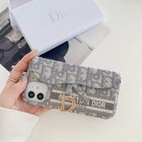 iPhone 15 Series Luxury Brand CD Card Holder Case Cover