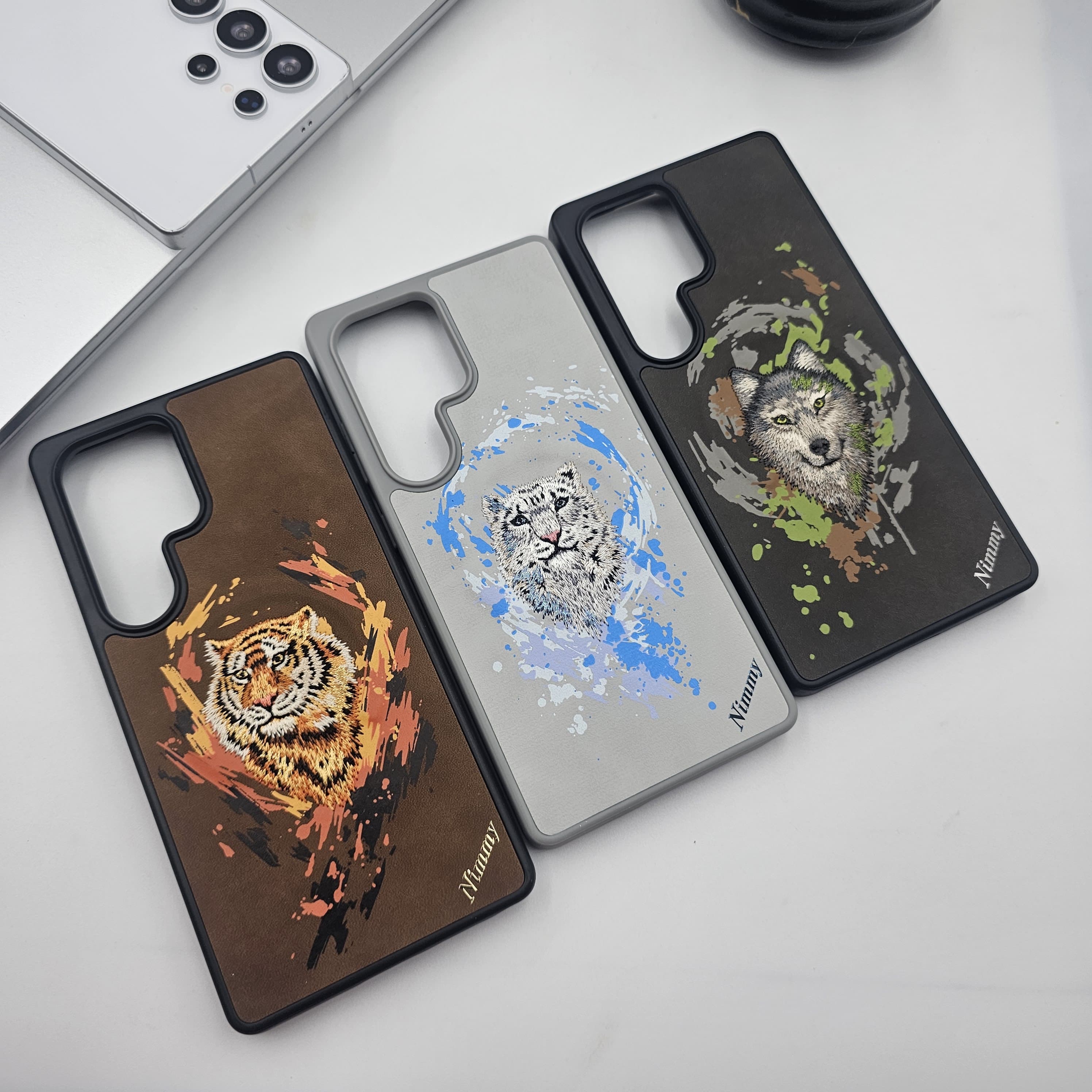 Samsung Galaxy S25 Ultra Animal Embroiderey Leather Magsafe Case