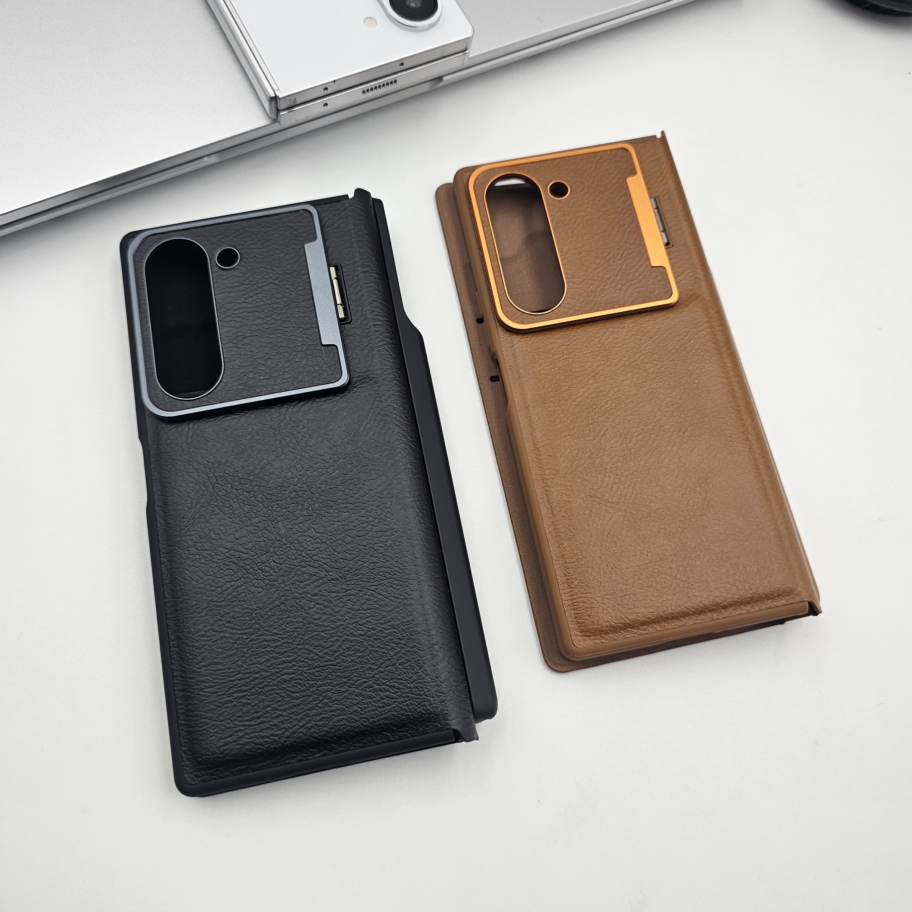 Samsung Galaxy Z Fold 6 Flip Card Holder S Pen Holder Foldable Metal Stand Case