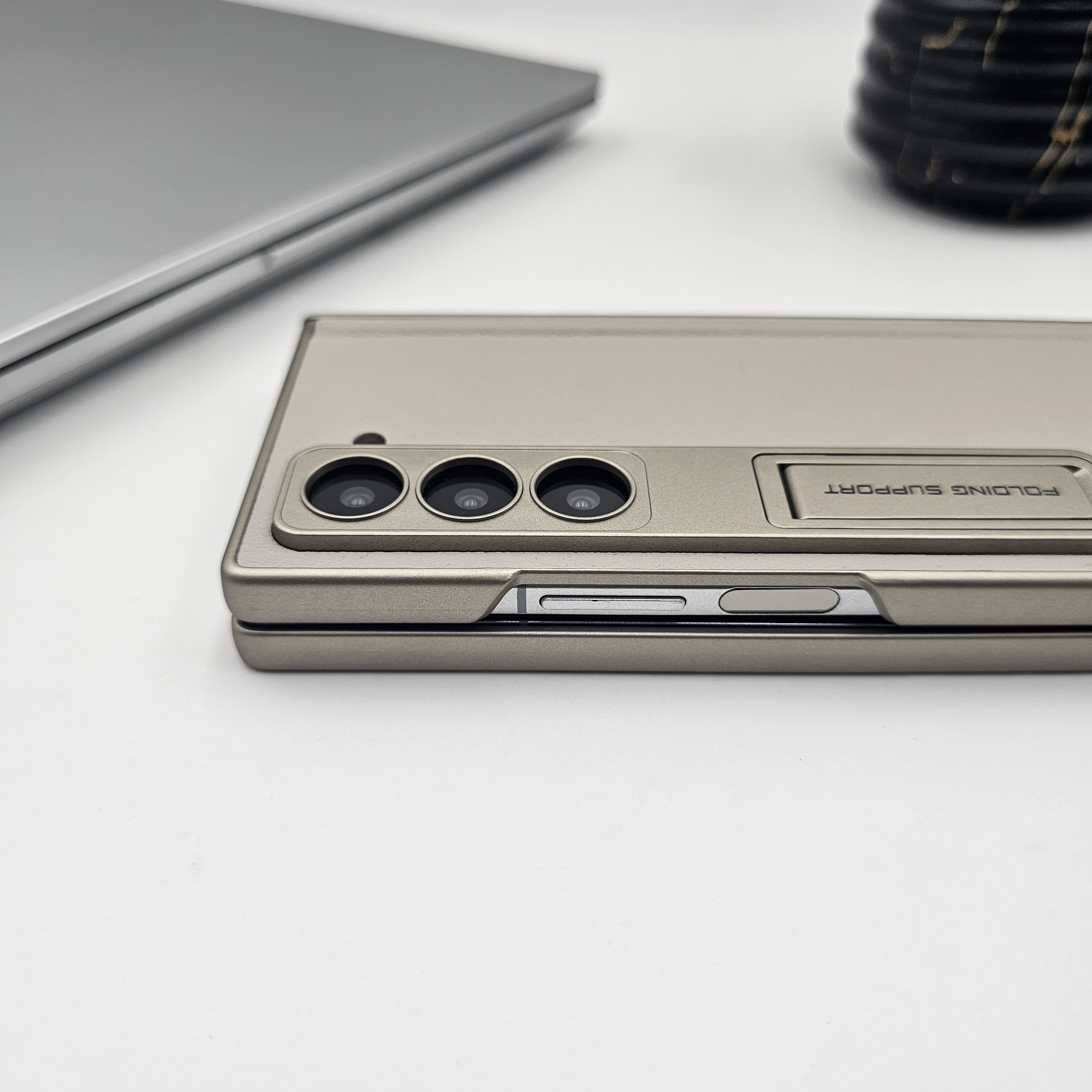 Samsung Galaxy Z Fold 6 PU Leather Kickstand Front Screen Protector Case