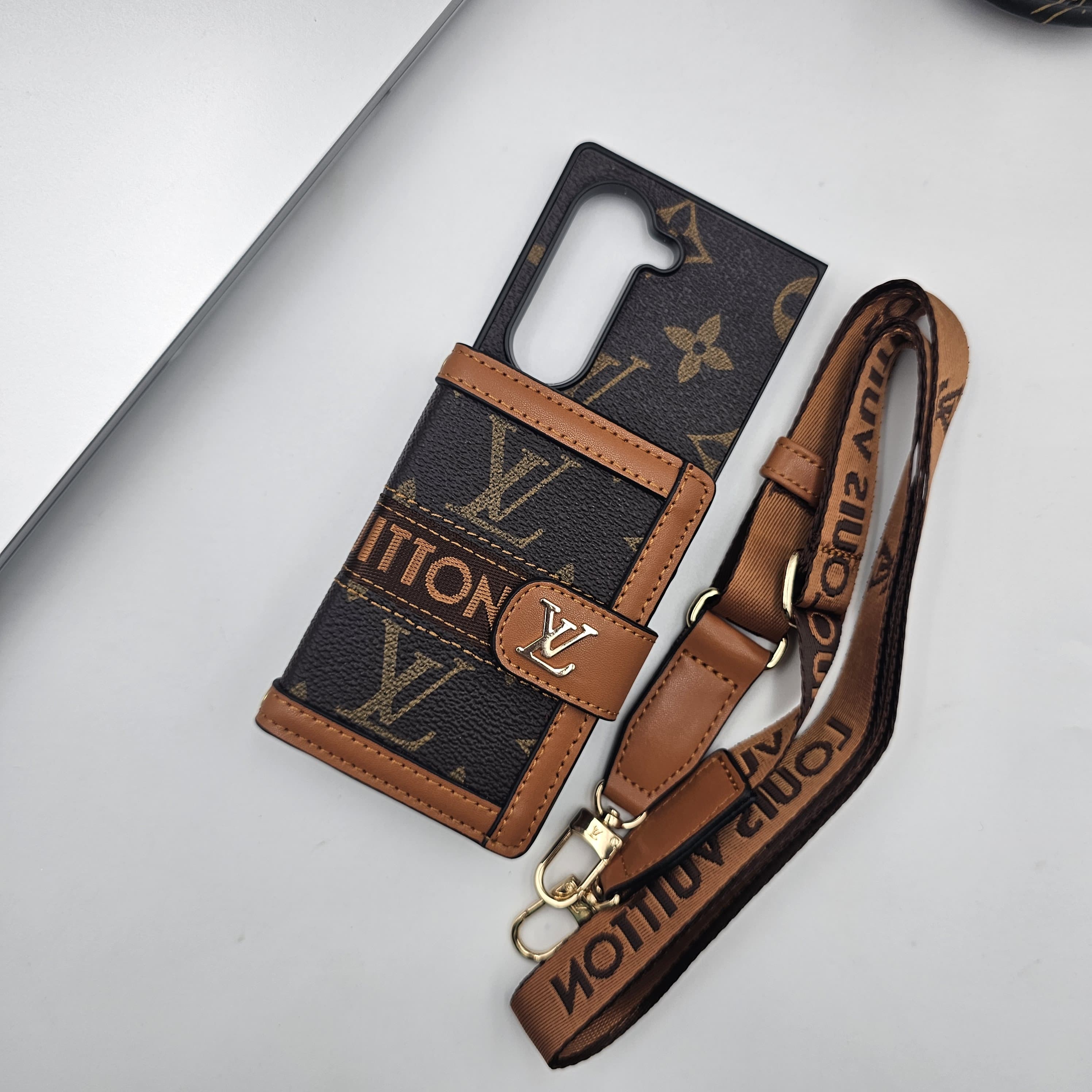 Luxury Brand Cardholder Crossbody Sling Strap Case for Samsung Galaxy Z Fold 6