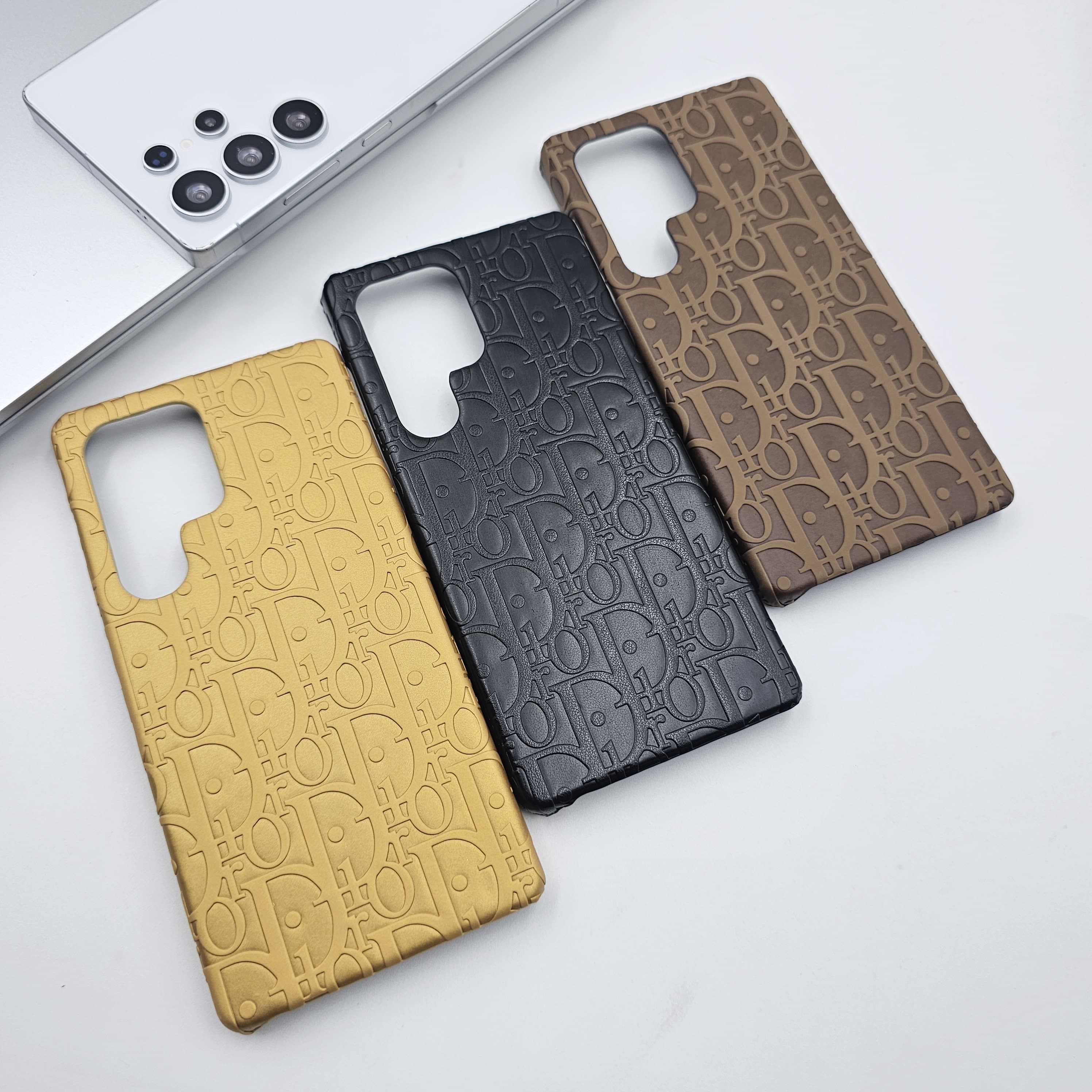 Samsung Galaxy S25 Ultra Luxury Brand CD Embossed Leather Case