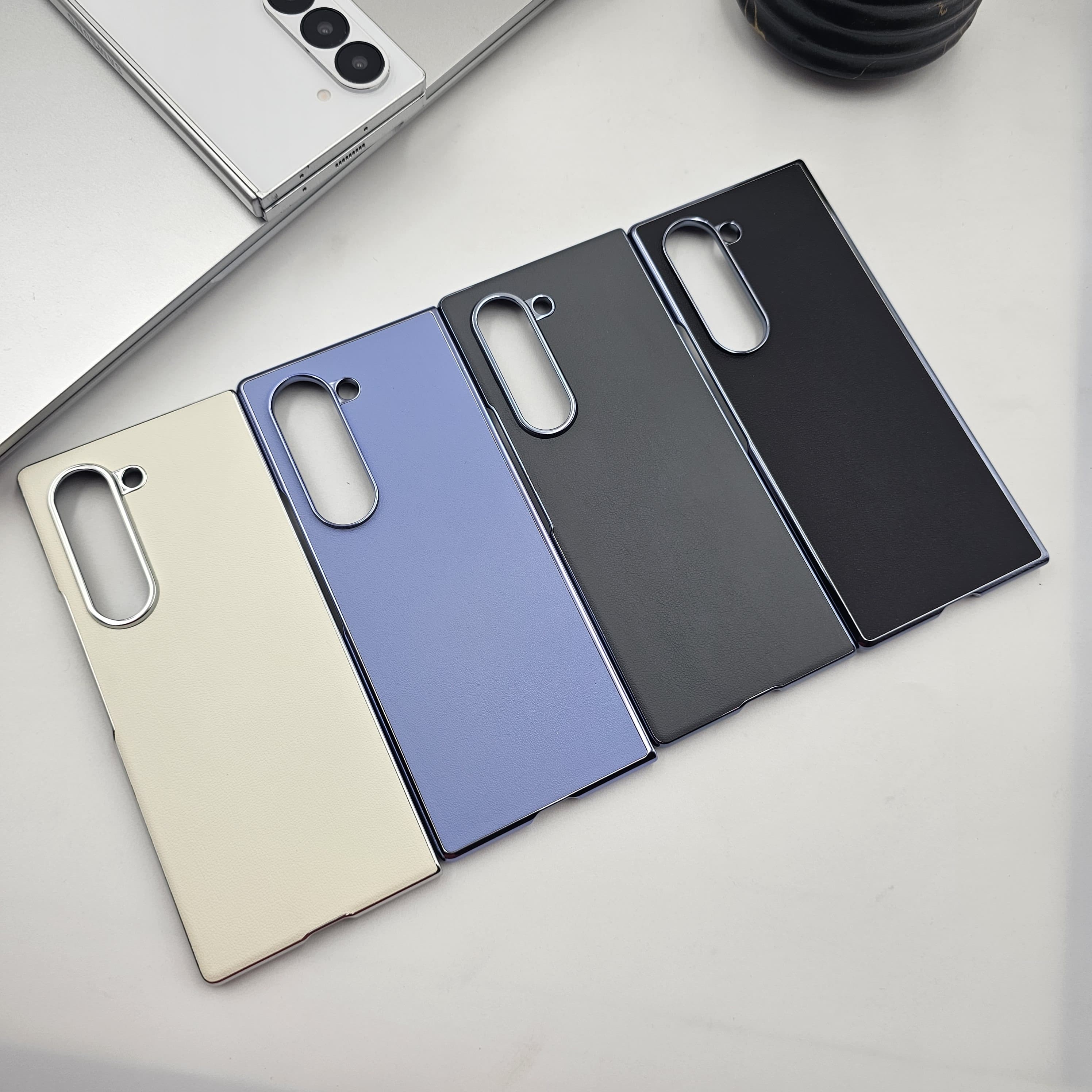 Samsung Galaxy Z Fold 6 Leather Chromeplated Case