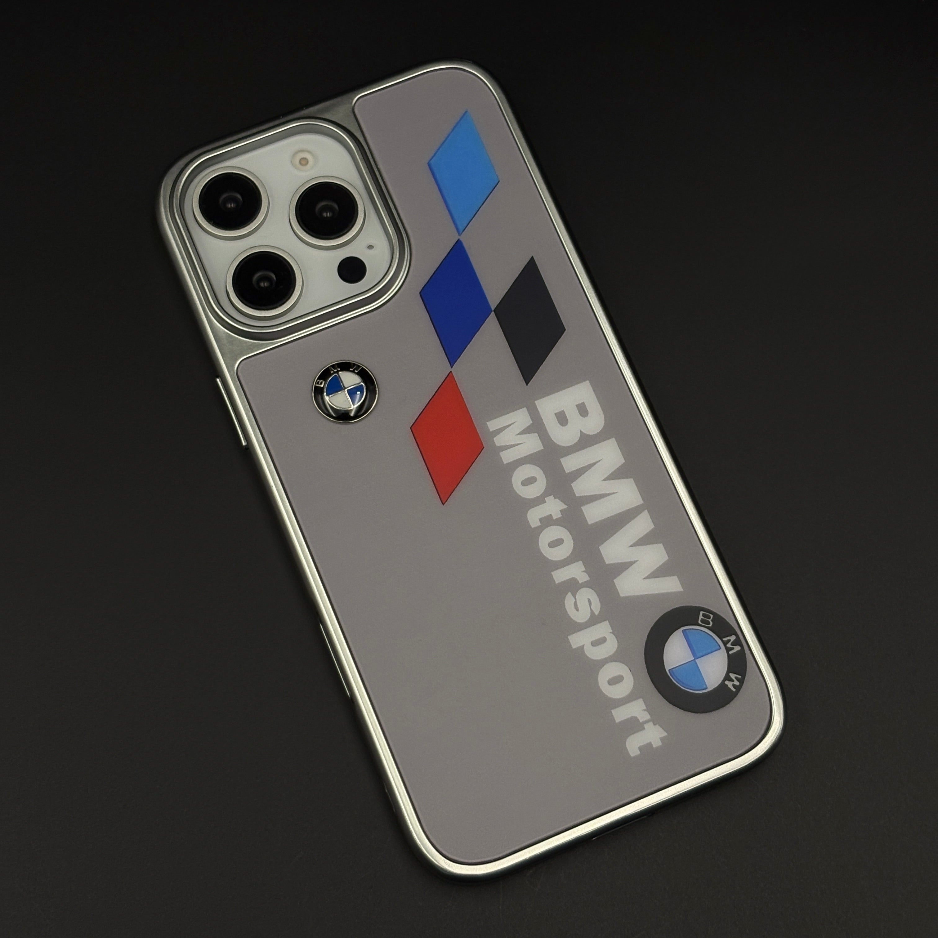 Motorsport Metal Style Frame Hard Case Cover for iPhone
