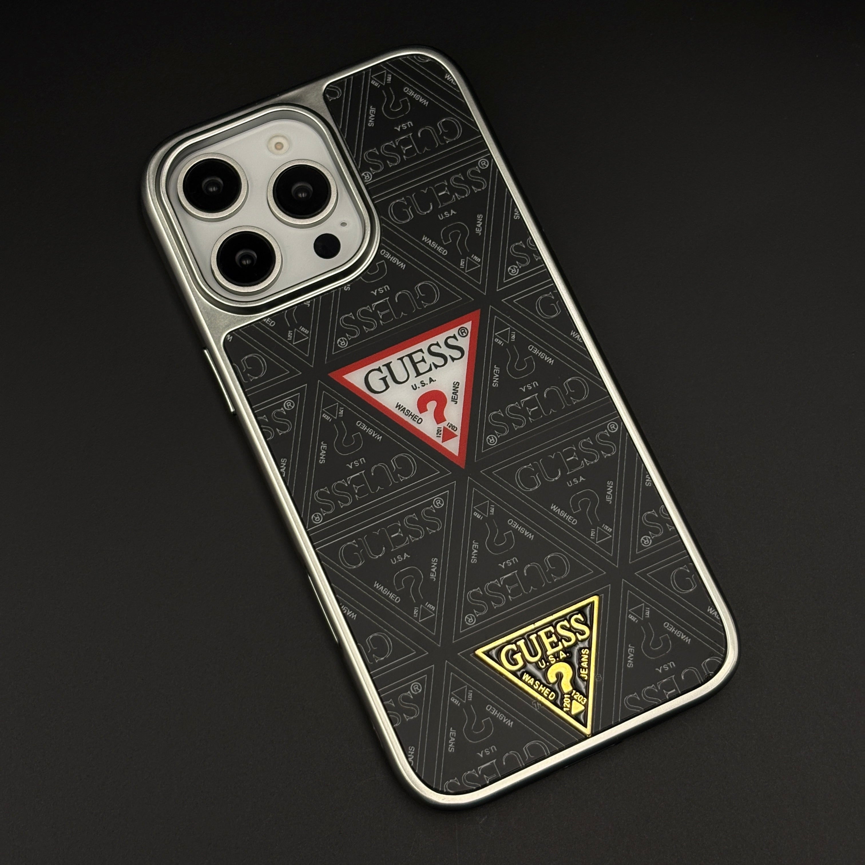 GS Fashion Brand Metal Style Frame Case Cover for iPhone