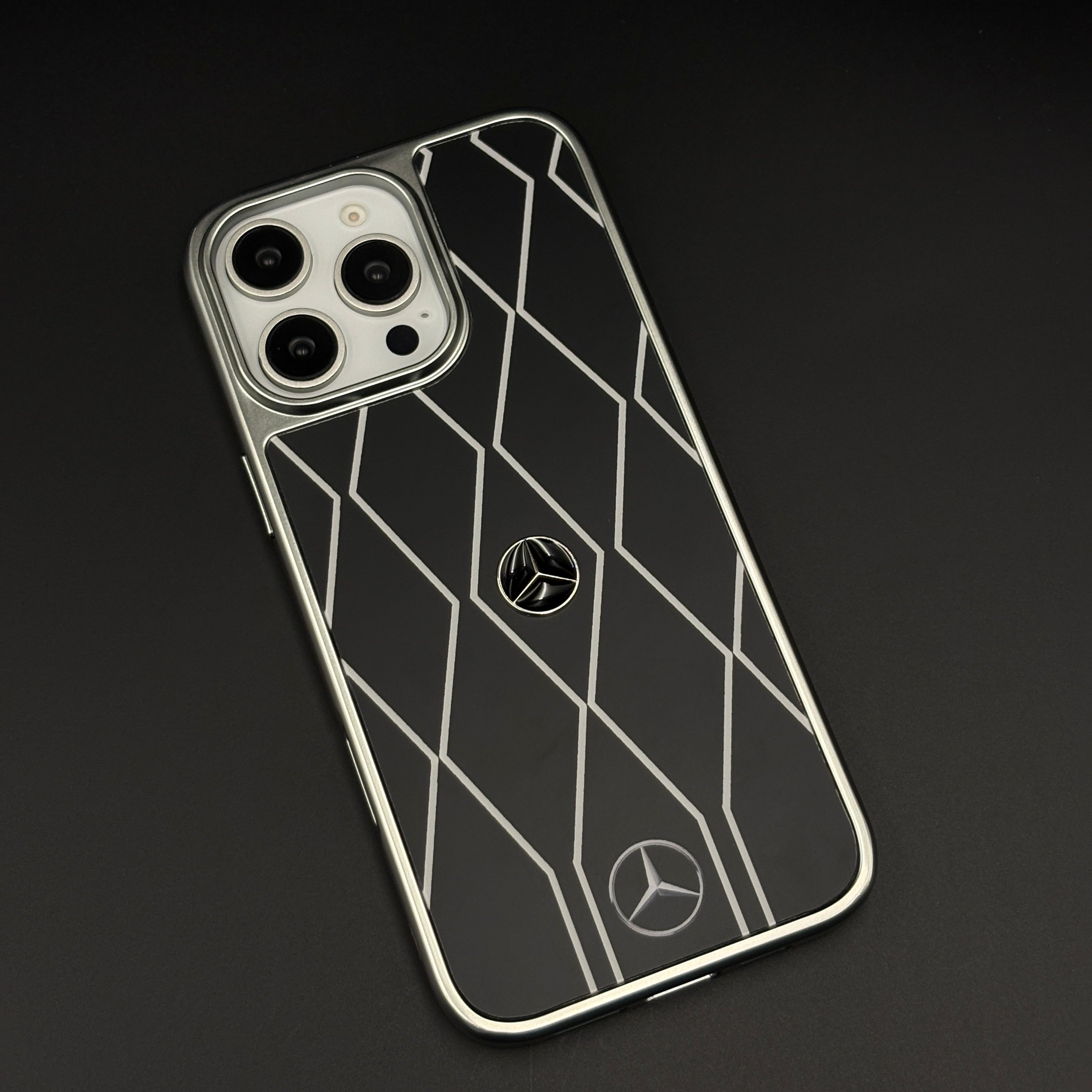 Merc Motorsport Inspired Metal Style Frame Case Cover for iPhone