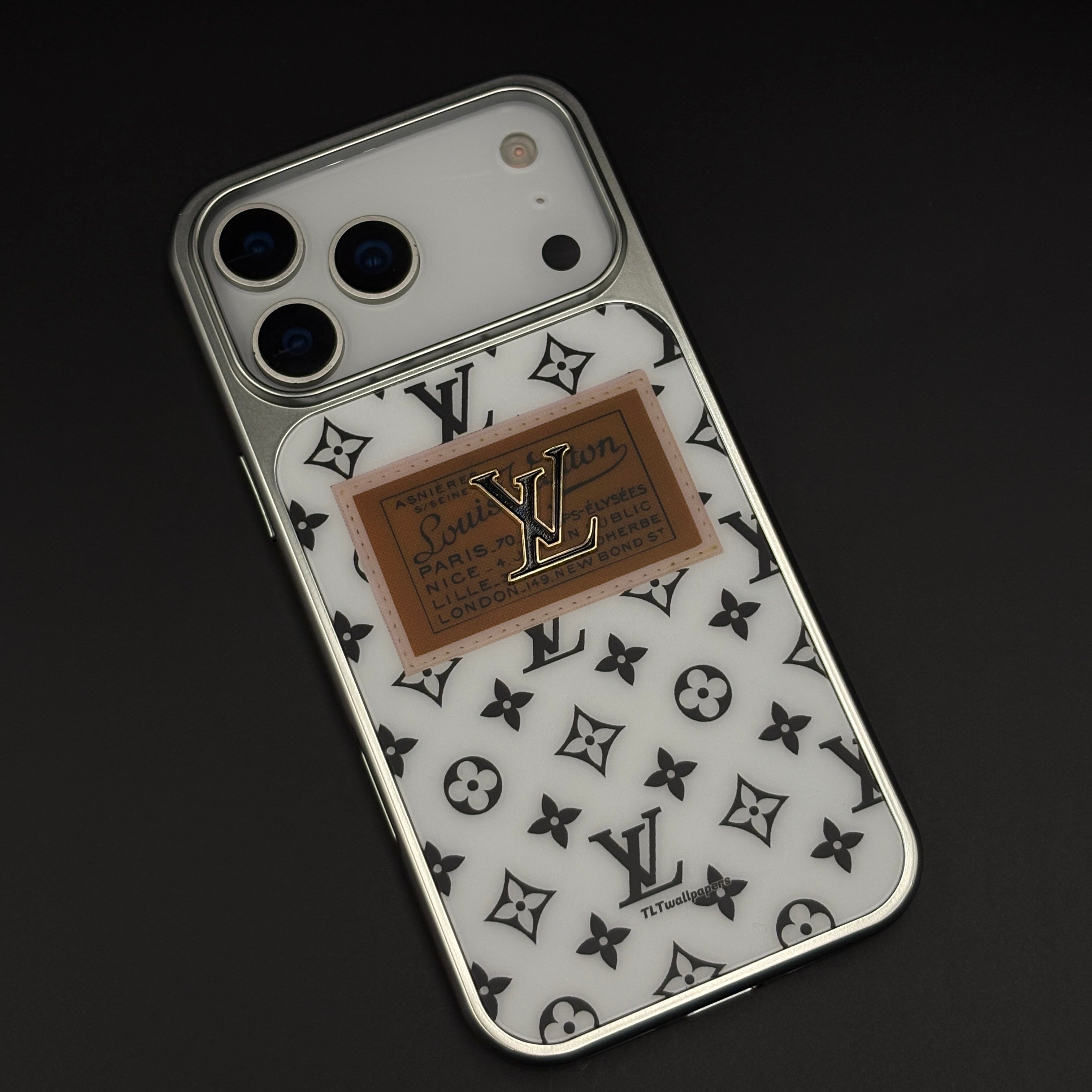 Luxury Fashion Brand Monogram Metal Style Frame Case Cover for iPhone 17 Series