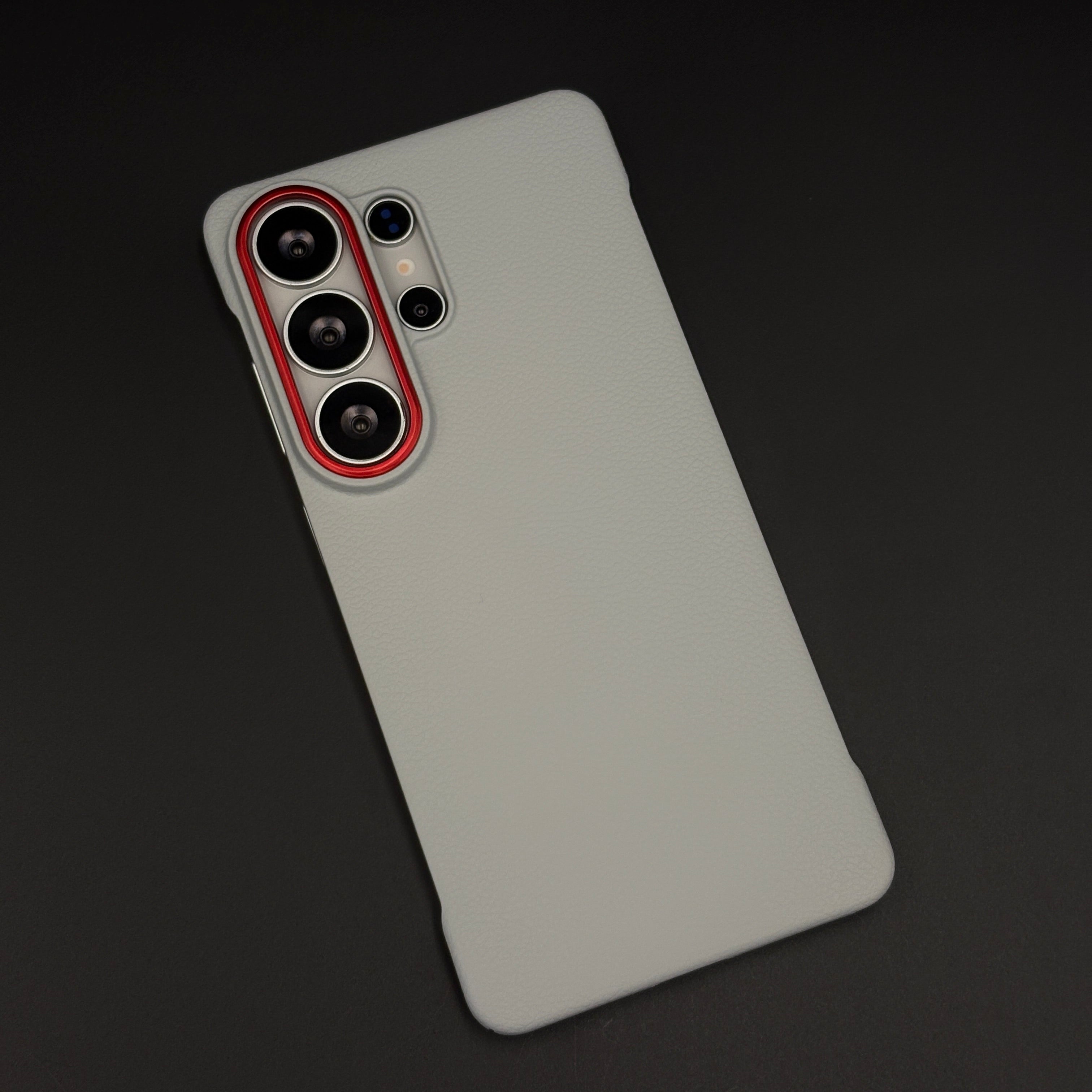 Frameless Dual Tone Bezel Leather Hidden MagSafe Case for Samsung Galaxy S26 Ultra