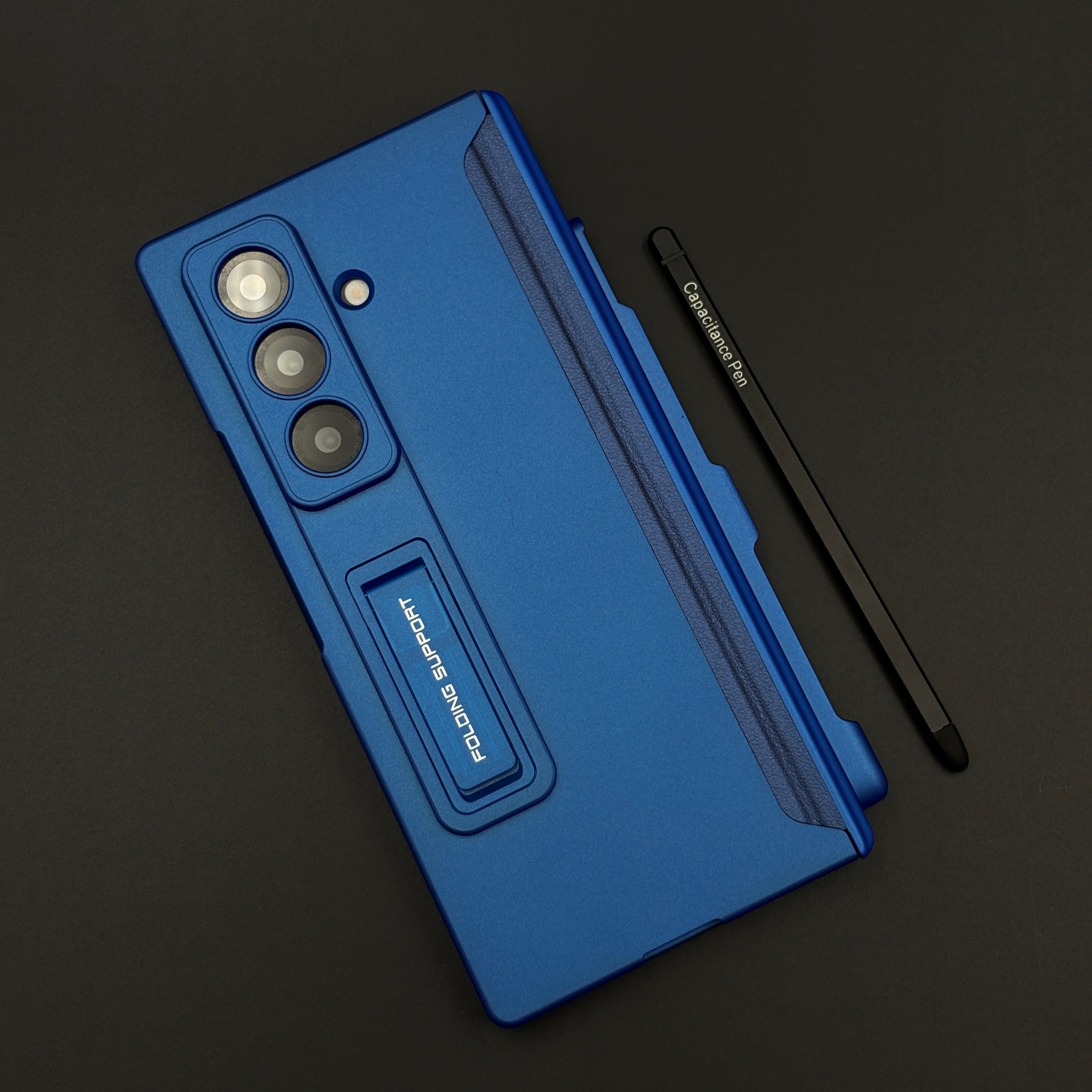 Matte Case with Hinge Protection Phone Case Cover for Samsung Galaxy Z Fold 7 | Kickstand & Pen with Holder