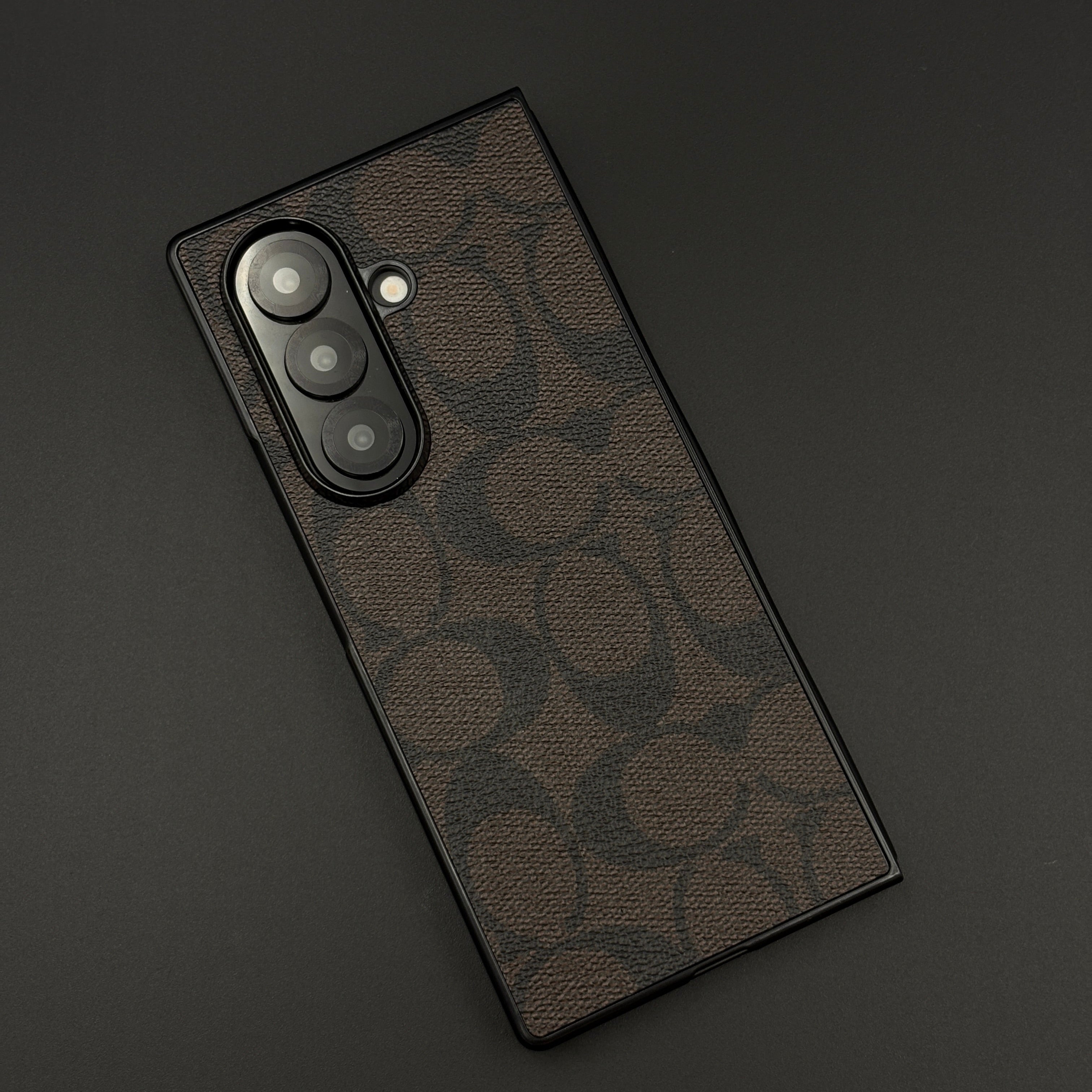 Samsung Galaxy Z Fold 7 Luxury Brand Pattern CC PU Leather Case Cover