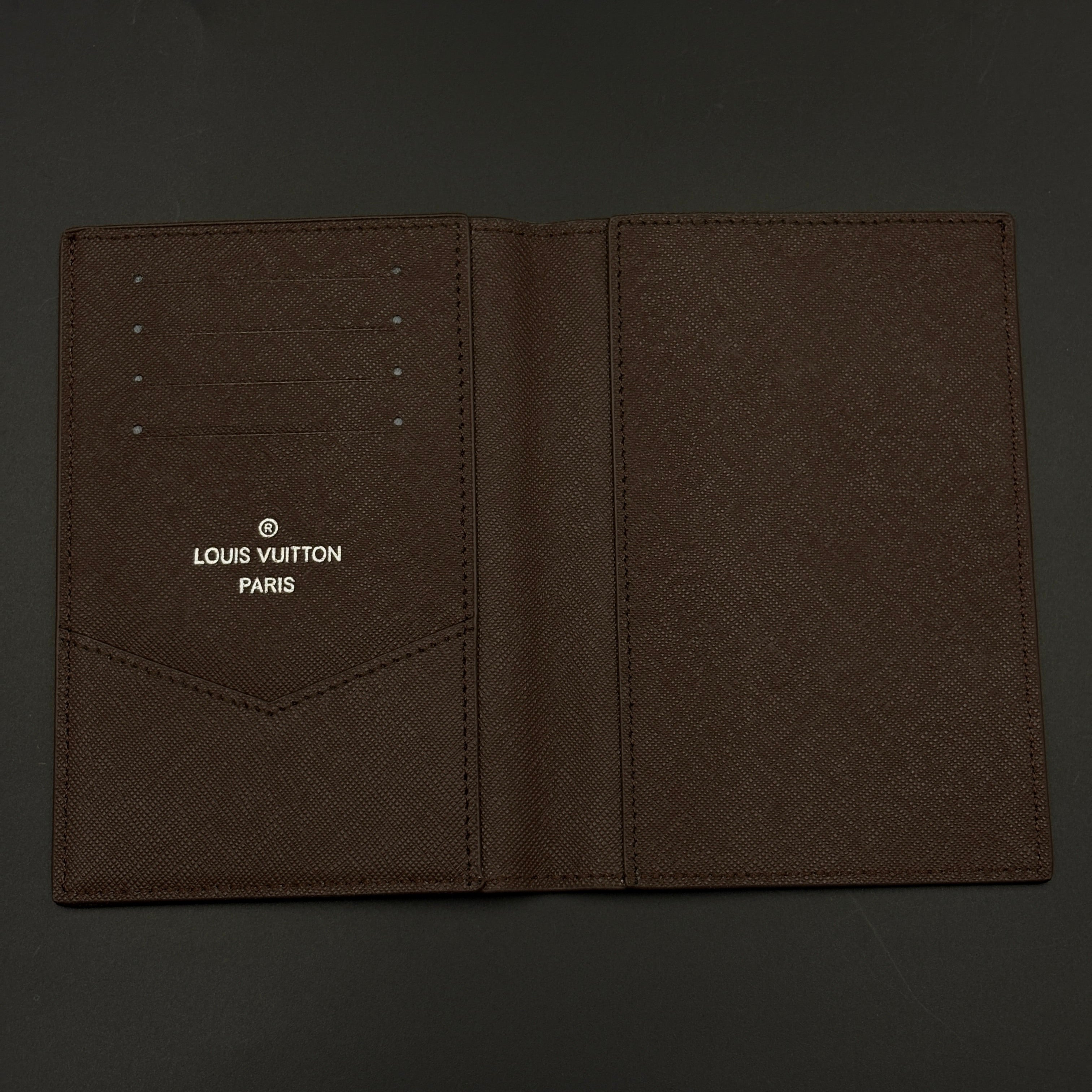 Luxury Brown Monogram Passport Holder Case with Slim Travel Cover with Box