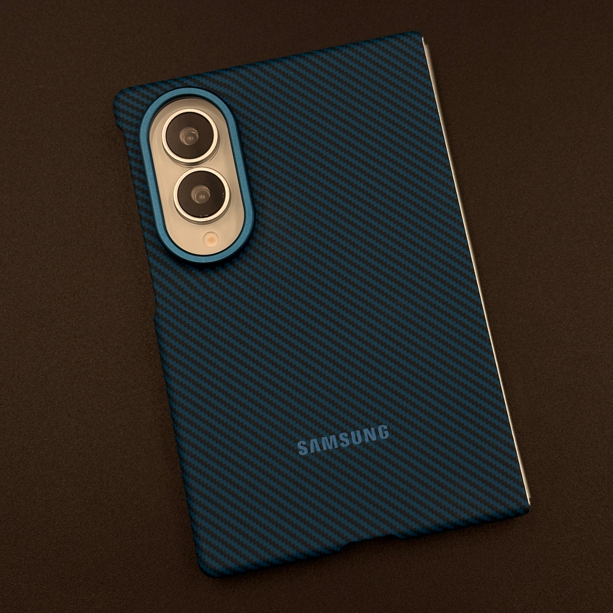 Carbon Fiber Texture Hidden MagSafe OG Case for Samsung Galaxy Z Fold 8 - 2 FREE Tempered Glass