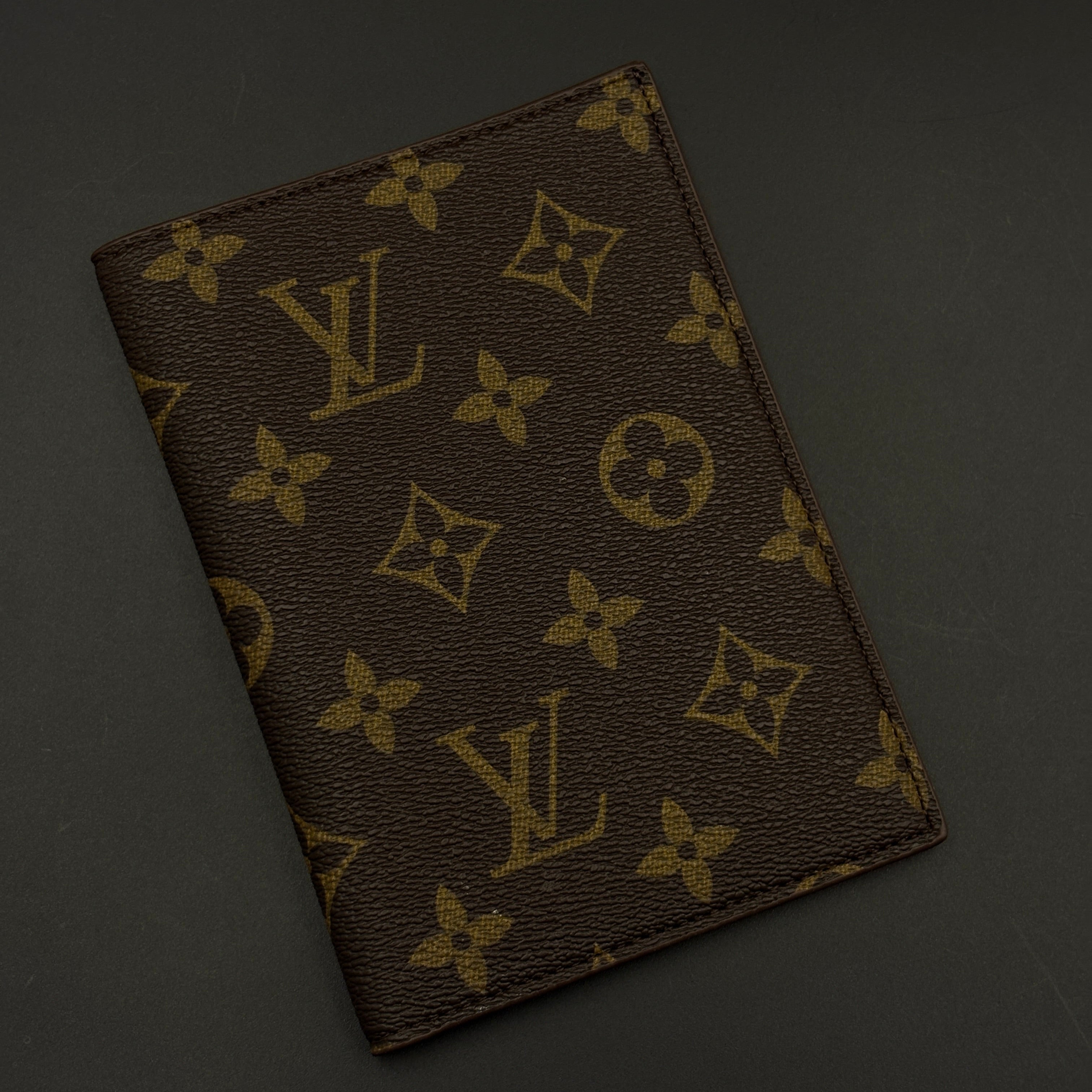 Luxury Monogram Passport Case Cover with Cardholder Slot for Travel with Box