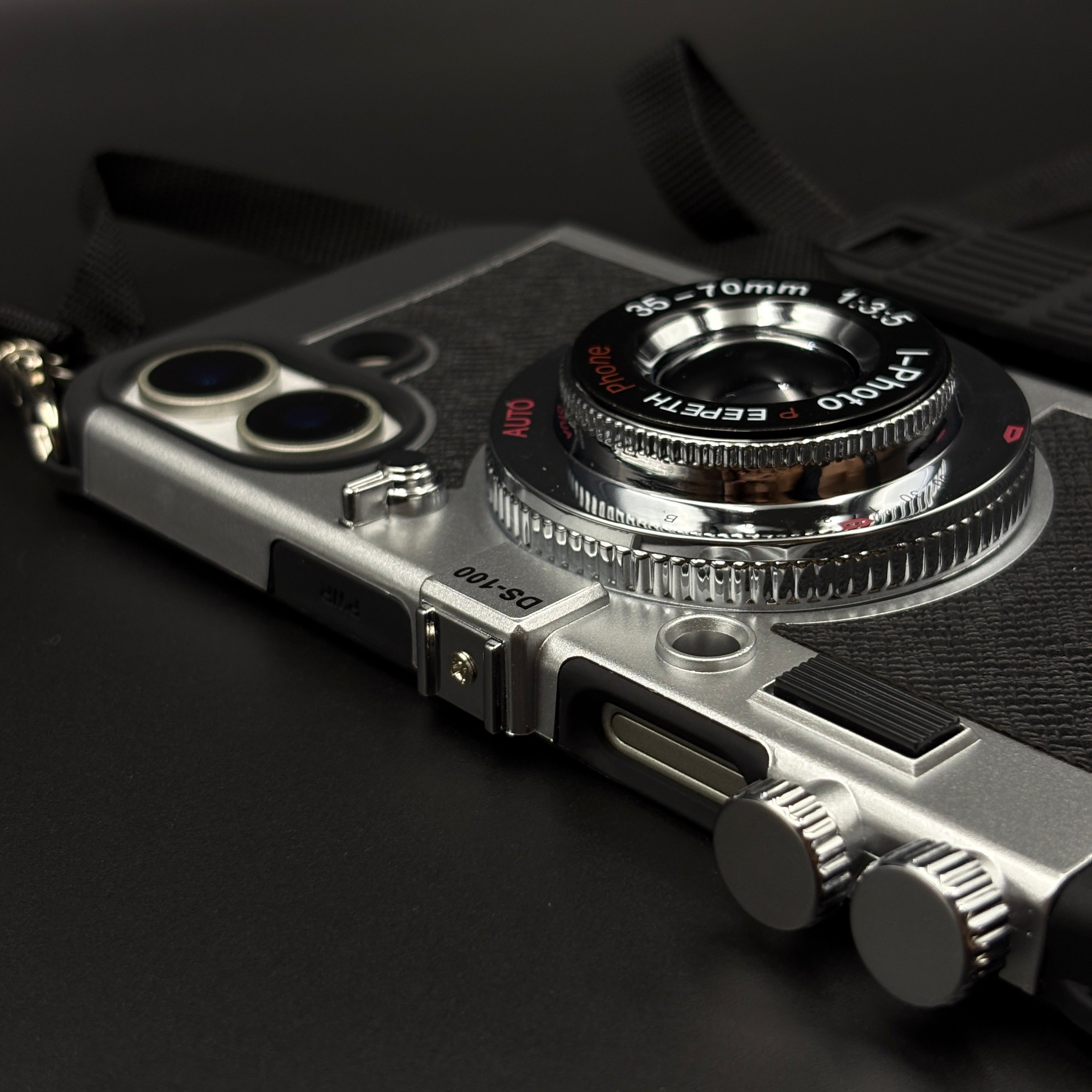 3D Vintage Camera Phone Case Cover for iPhone 17 | Retro Designer | Detachable Sling