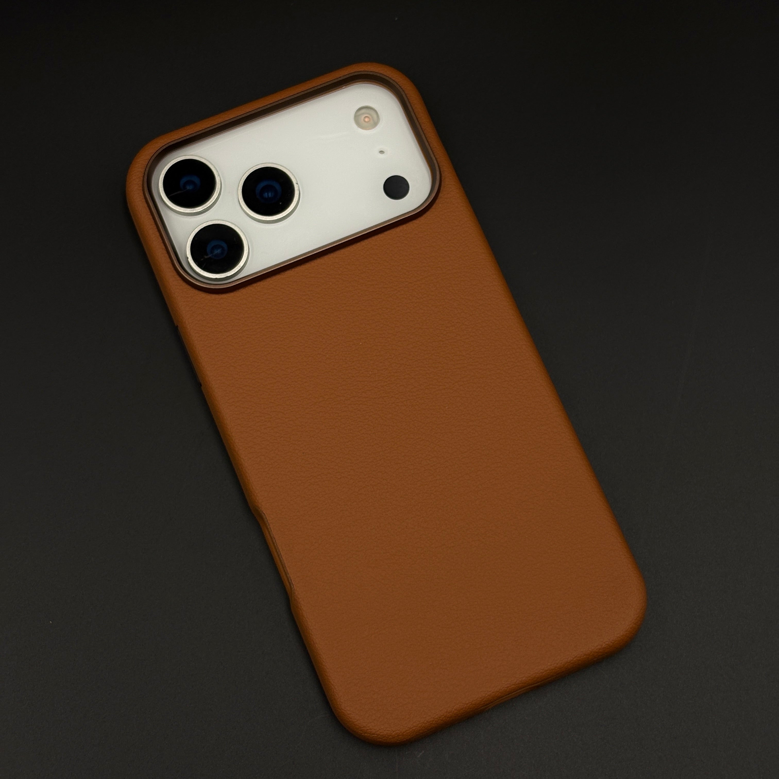 Luxury Leather Shield Hidden MagSafe Mobile Case Cover with Metal Bezel for iPhone 17 Series