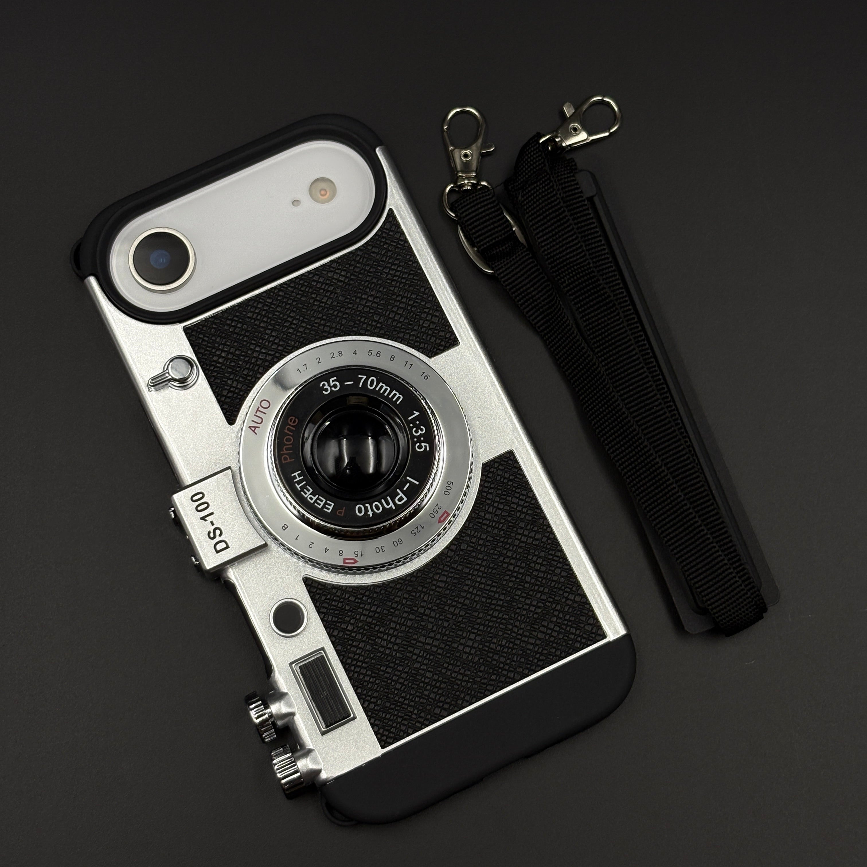 3D Vintage Camera Phone Case Cover for iPhone 17 Air | Retro Designer | Detachable Sling