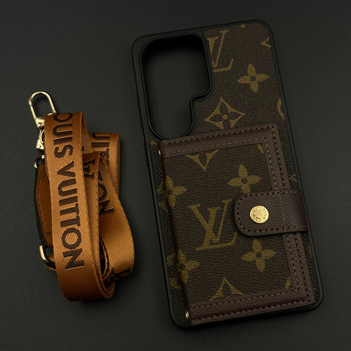 Luxury Fashion Wallet Case with Cardholder Window & Detachable Crossbody Sling for Samsung Galaxy S25 Ultra