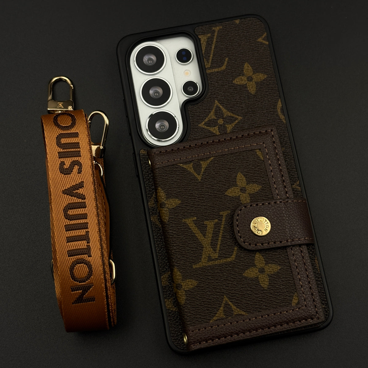 Luxury Fashion Wallet Case with Cardholder Window & Detachable Crossbody Sling for Samsung Galaxy S25 Ultra