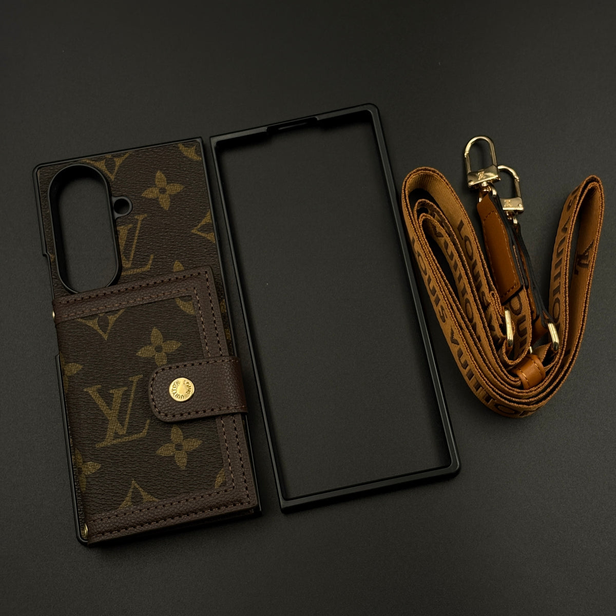 Luxury Fashion Wallet Case with Cardholder Window & Detachable Crossbody Sling for Samsung Galaxy Z Fold 7