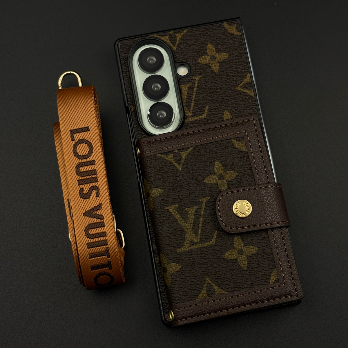 Luxury Fashion Wallet Case with Cardholder Window & Detachable Crossbody Sling for Samsung Galaxy Z Fold 7