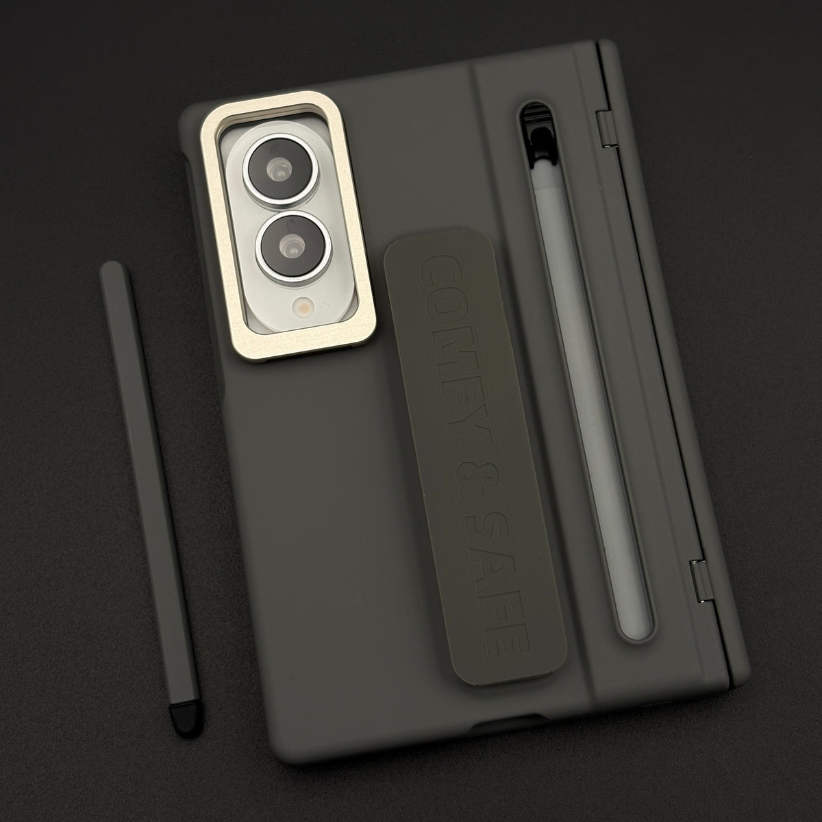 Hidden Kickstand Pen Hinge Case with Front Screen Protector for Samsung Galaxy Z Fold 8