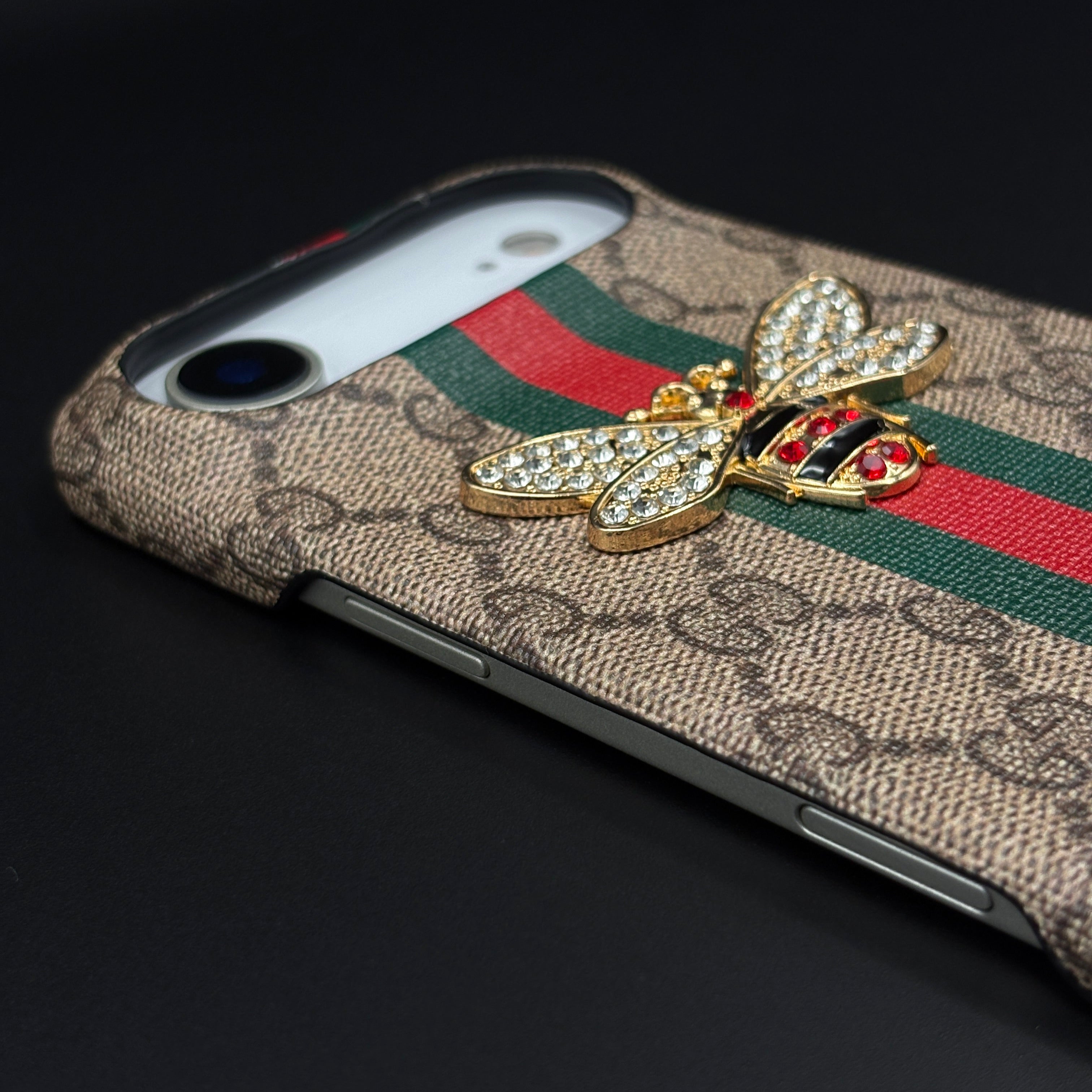 GG Bee Stripe Designer Case for iPhone 17 Air | Luxury Stripe Bee Pattern Cover
