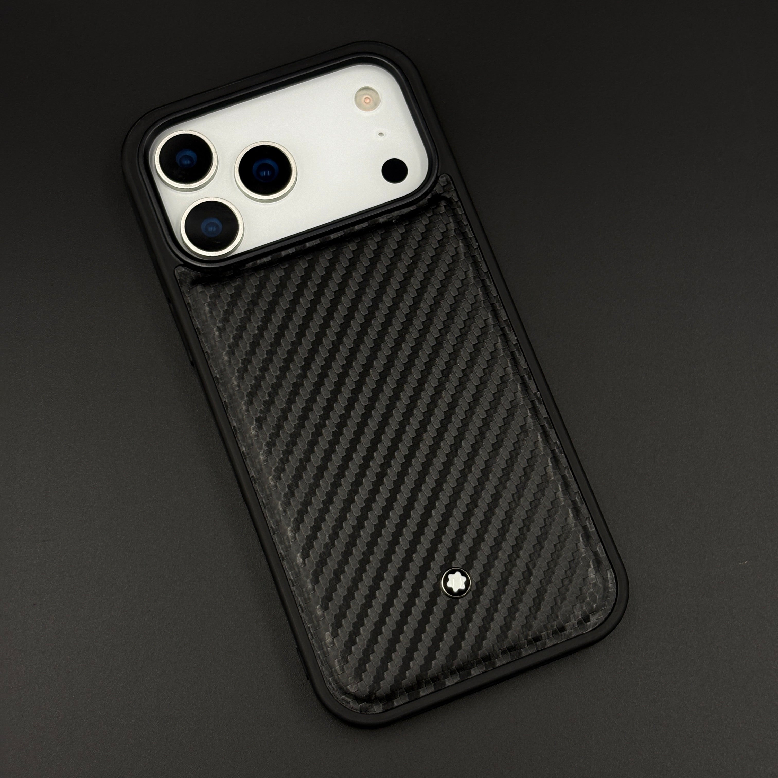 Carbon Fibre MB Logo Case for iPhone 17 Series | Luxury Shockproof Protection