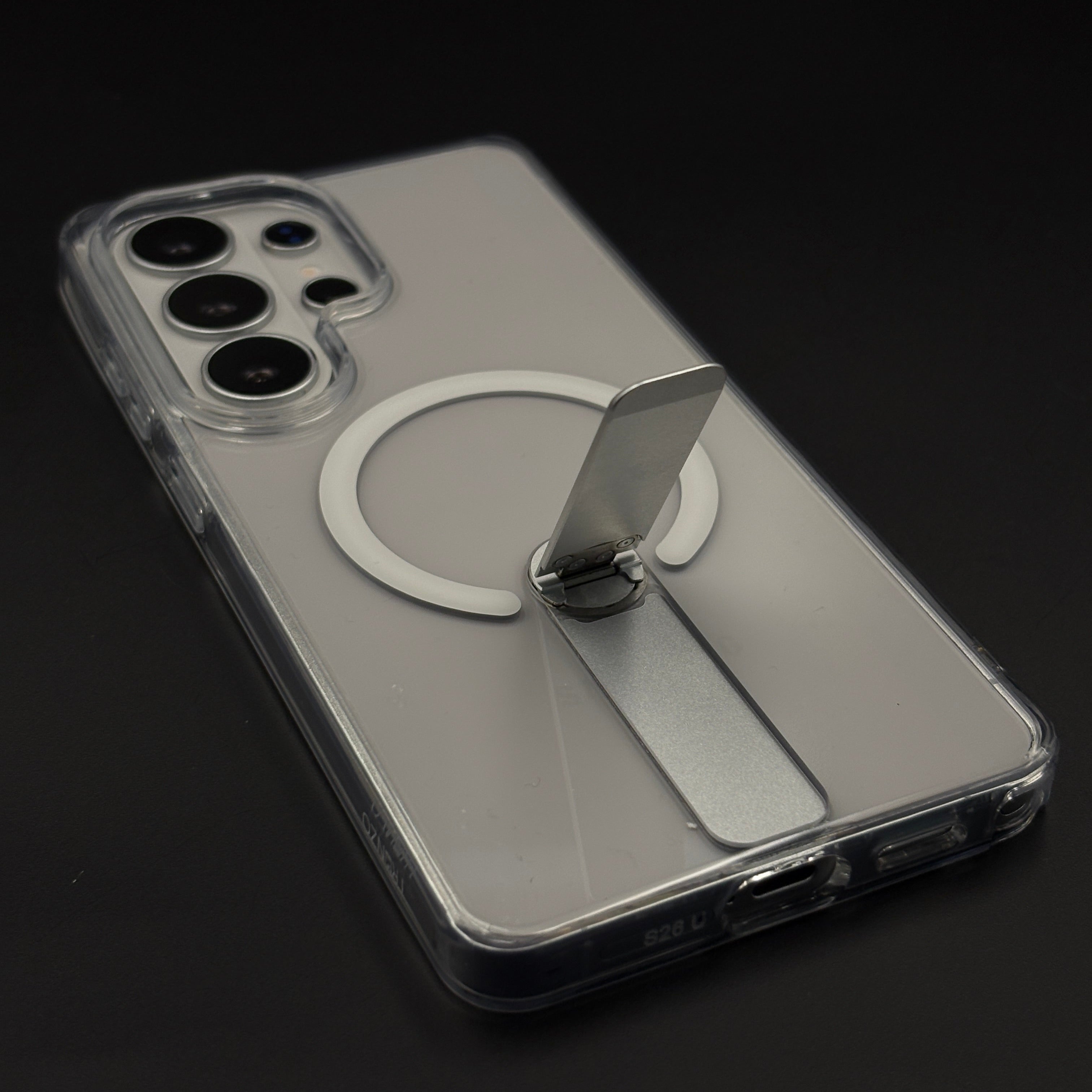Non-Yellowing Clear Kickstand MagSafe Mobile Case Cover for Galaxy S26 Ultra