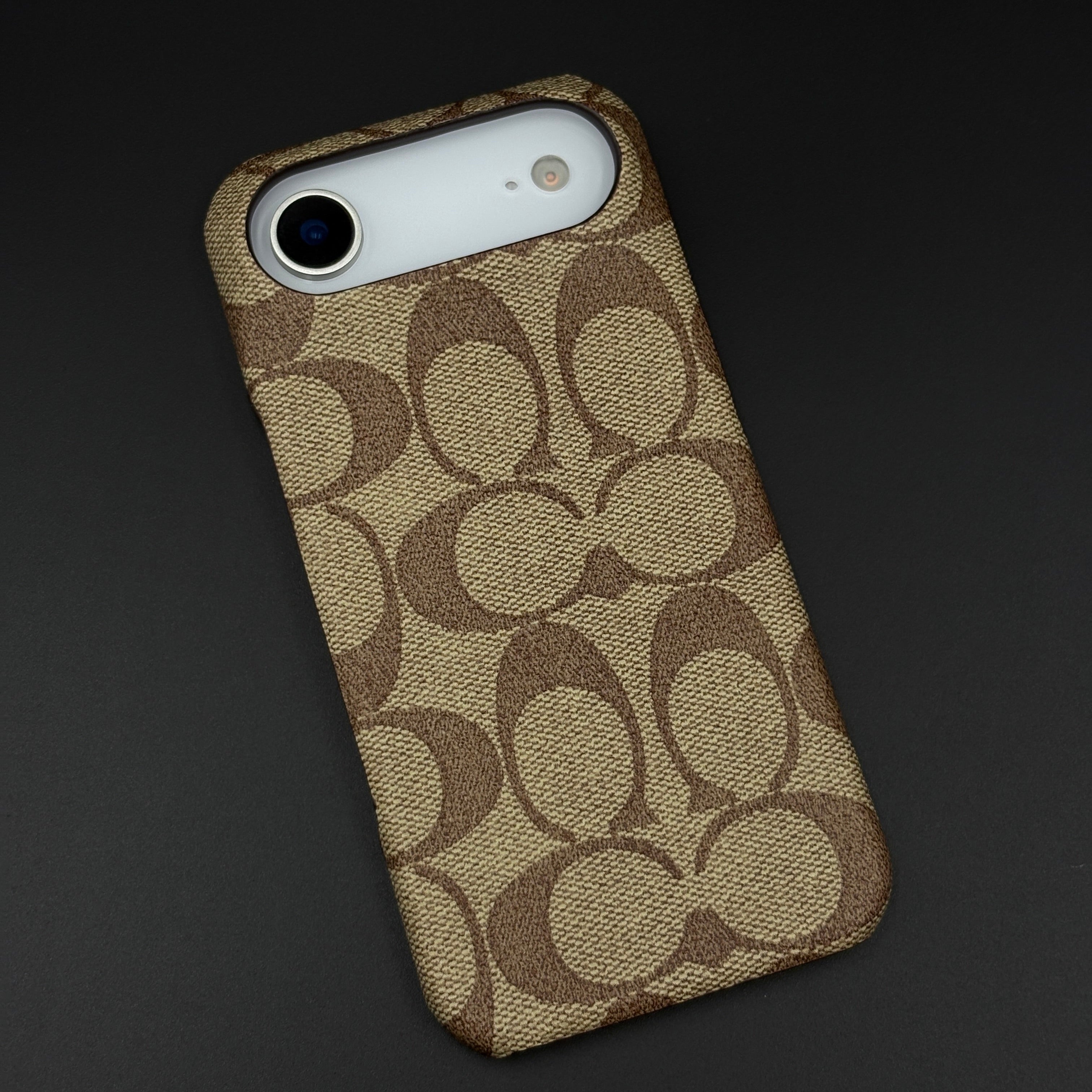 CC Pattern PU Leather Case for iPhone 17 Air | Monogram Soft Touch Protection