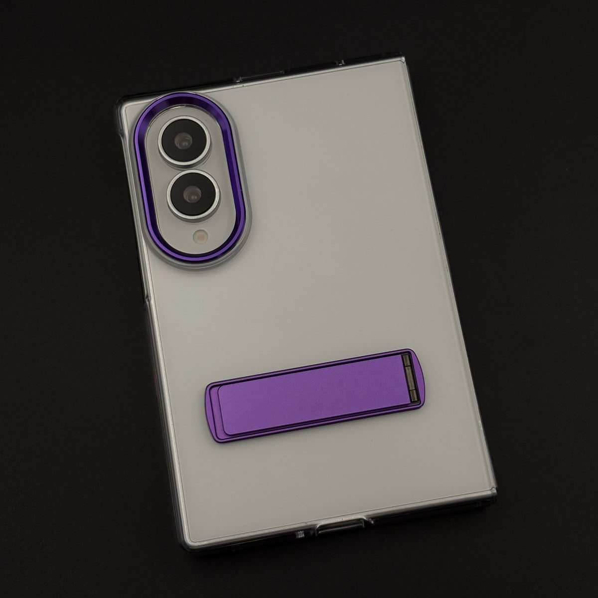 Crystal View Metal Kickstand Case Cover with Raised Camera Guard for Samsung Galaxy Z Fold 8